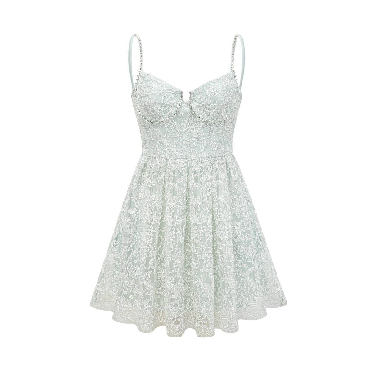 Vanna lace pleated mini dress