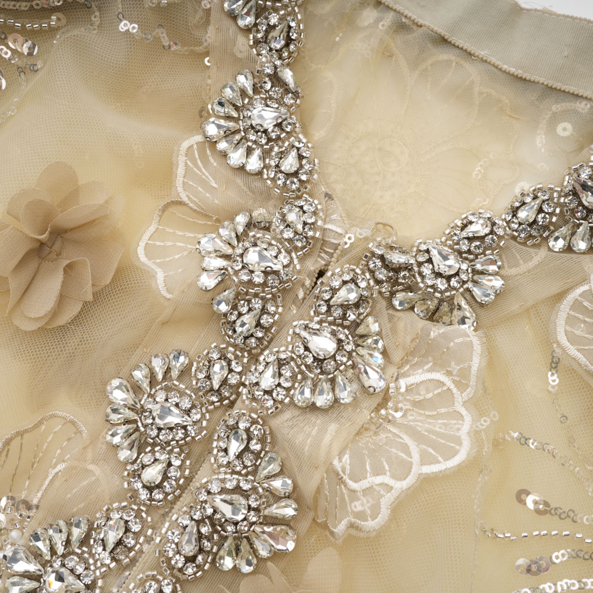 Liane semi-sheer flower beaded organza light luxury jacket (Final Sale-US Only)