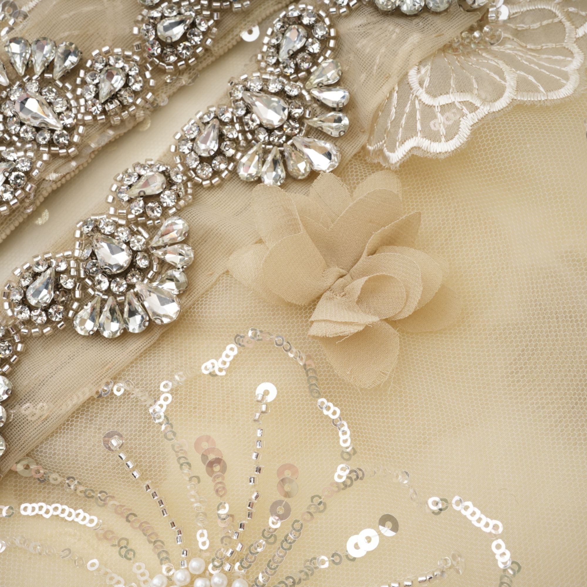 Liane semi-sheer flower beaded organza light luxury jacket (Final Sale-US Only)