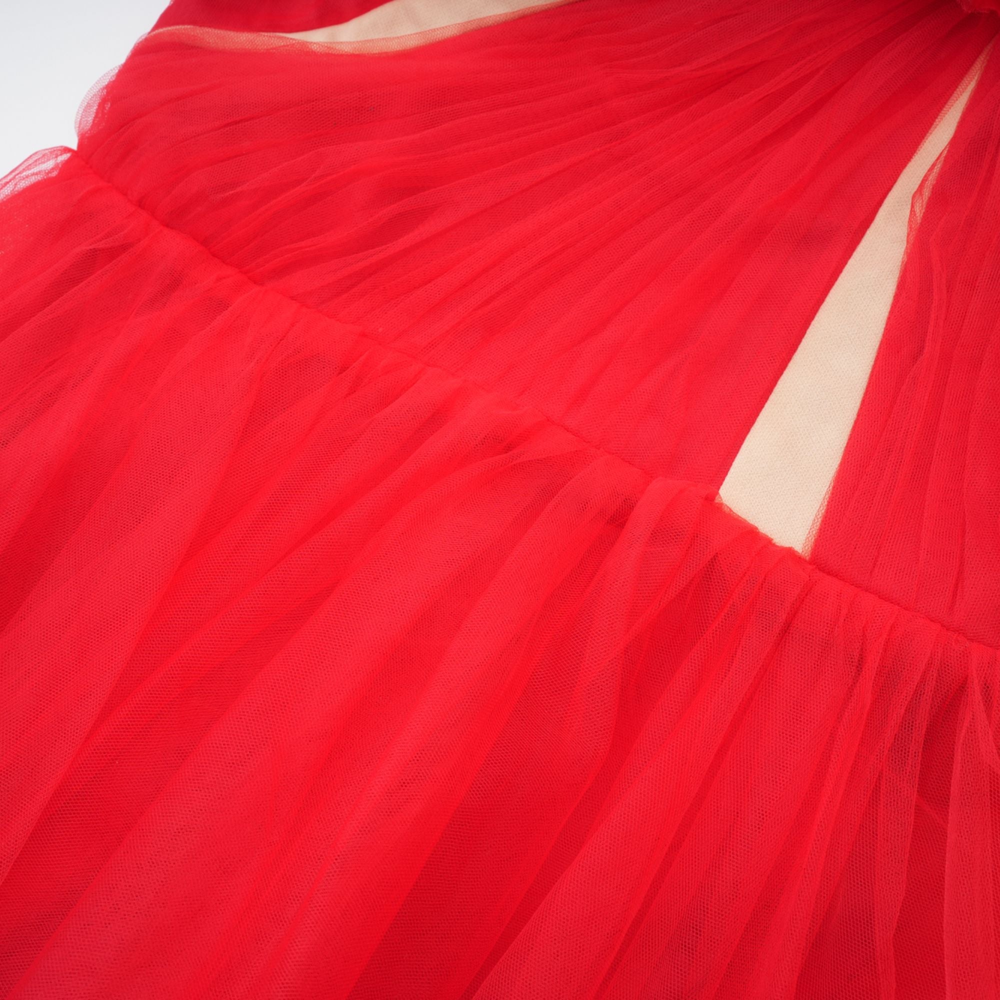 Victoire tulle-panelled midi dress