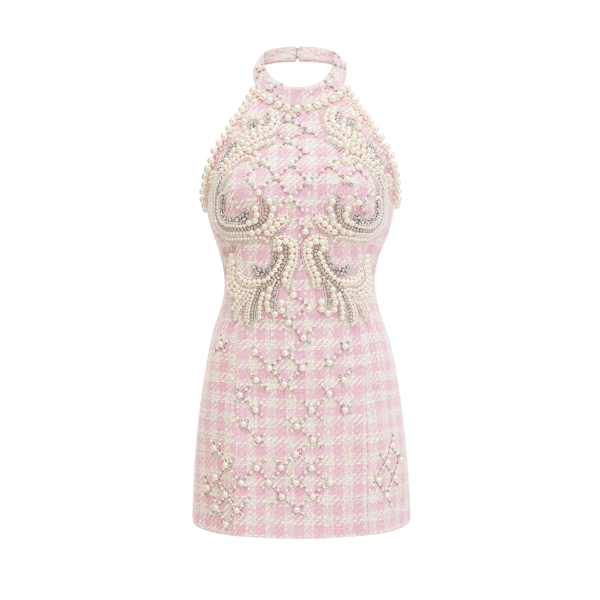 Capucine pearl-embellished mini dress