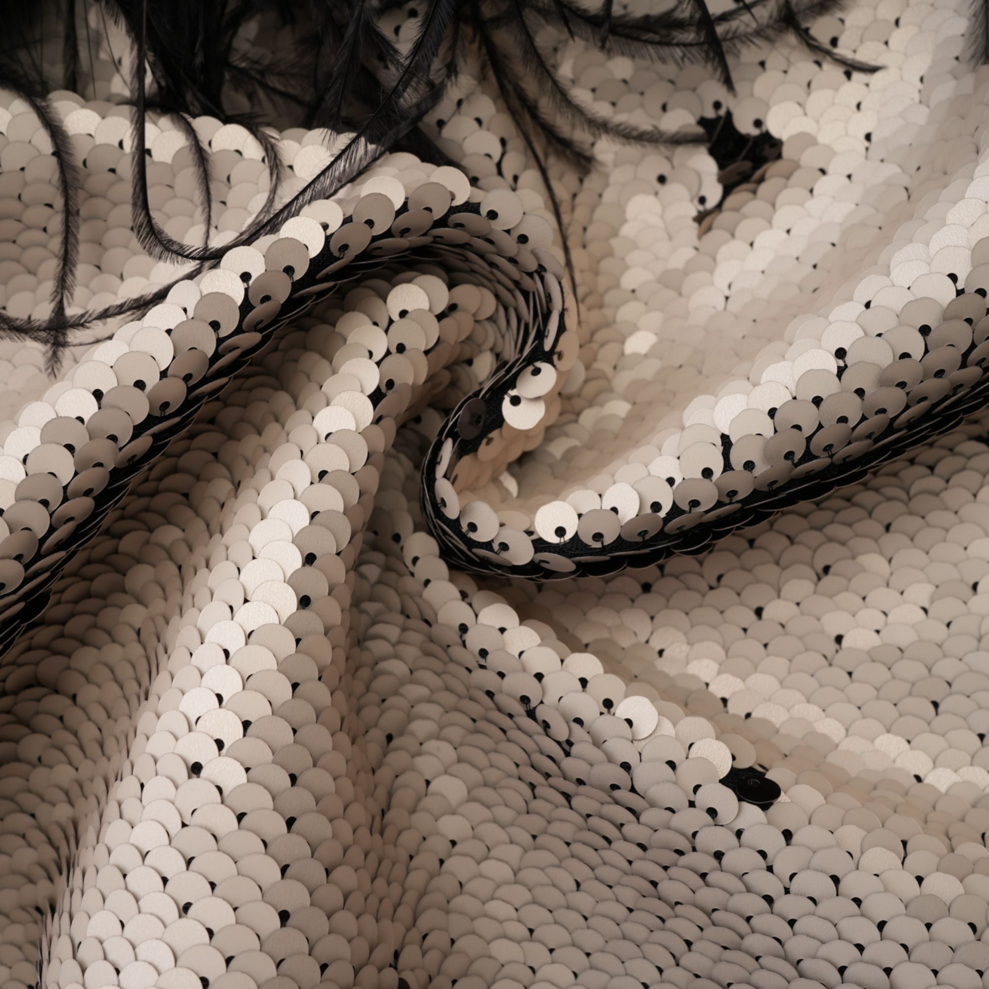 Magali feather-embellished sequin short jacket