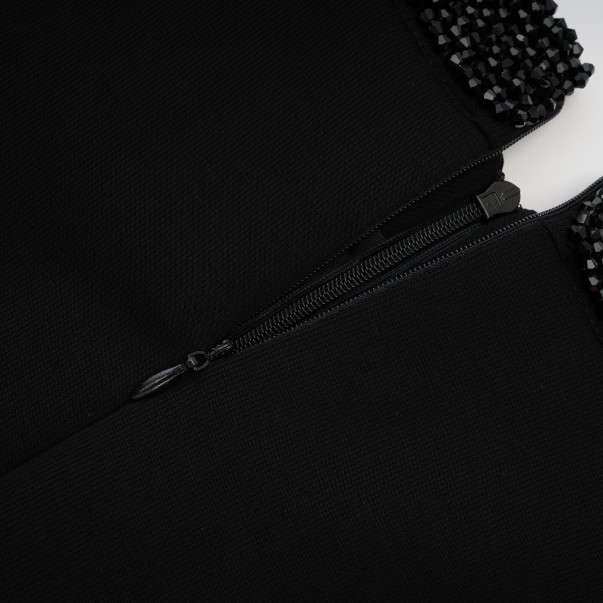 Gaëlle black embellished long-sleeved dress (Final Sale)