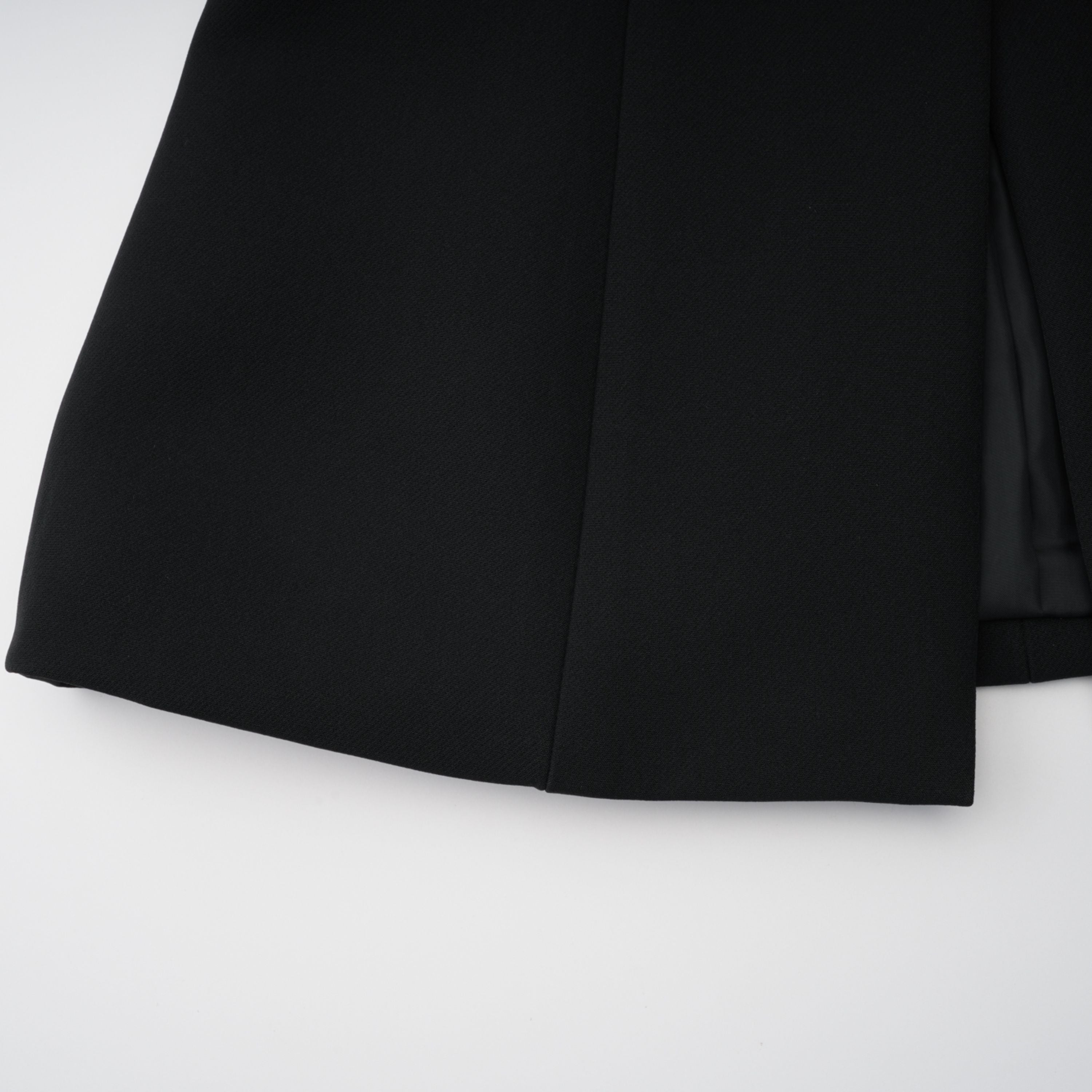 Saffron Black Collarless Blazer with Lace Trim