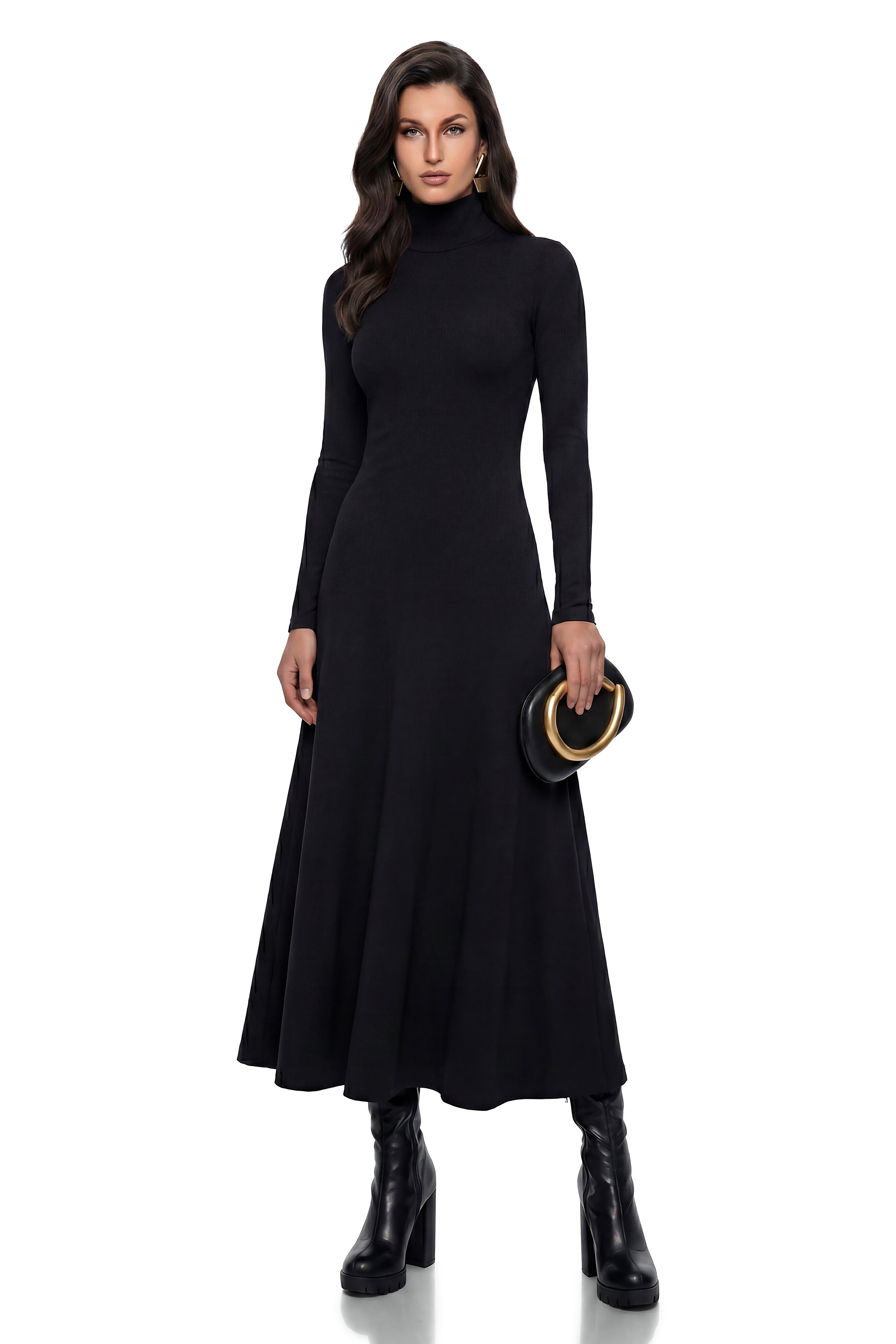 Sancha Black Slip Maxi Dress with Heart-Shaped Back