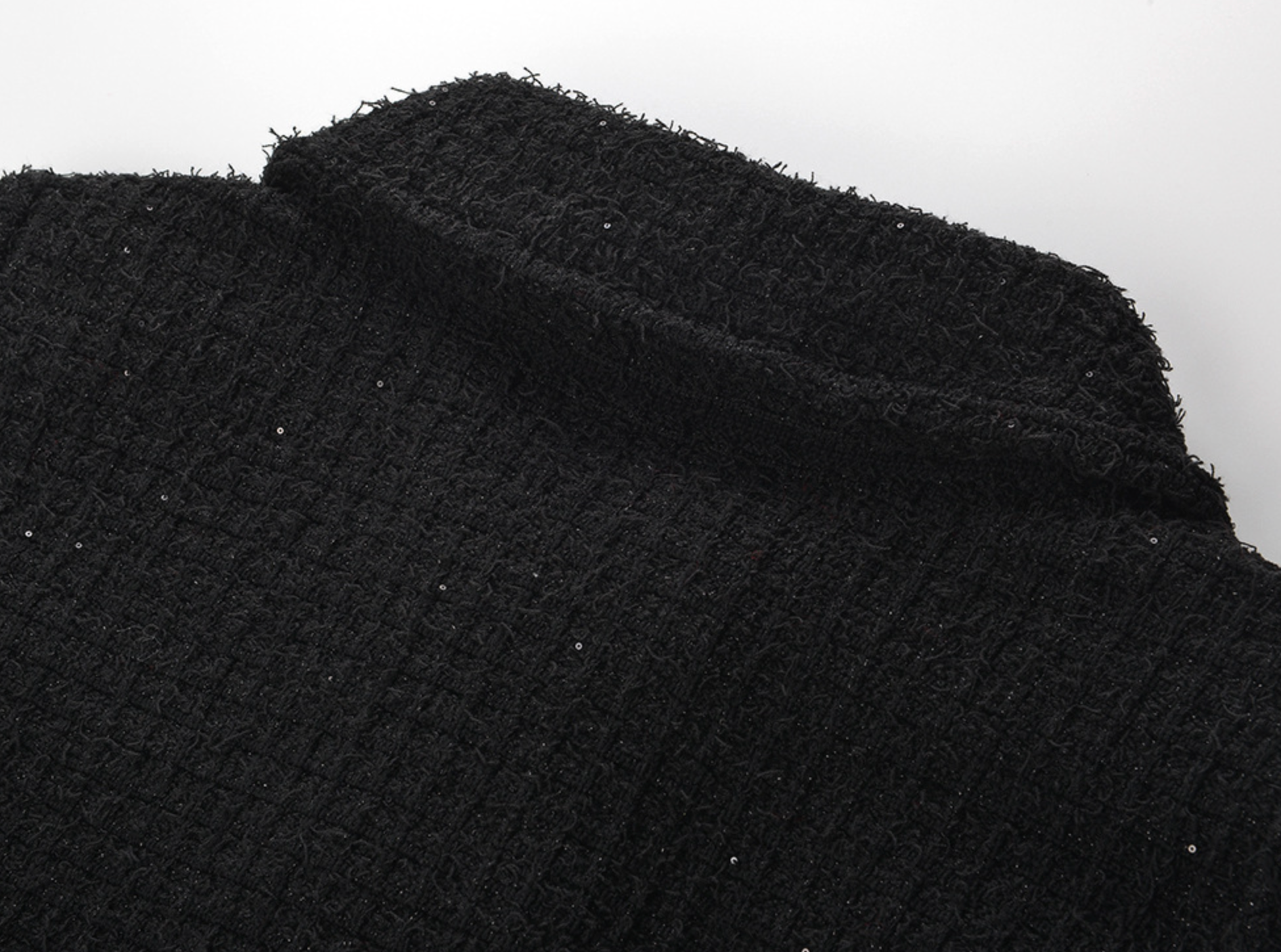 Black Textured Knit Peplum Midi Dress