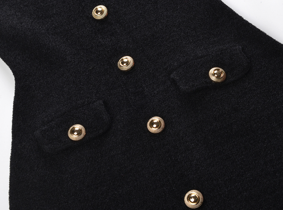 Black Chenille Knit Mini Dress