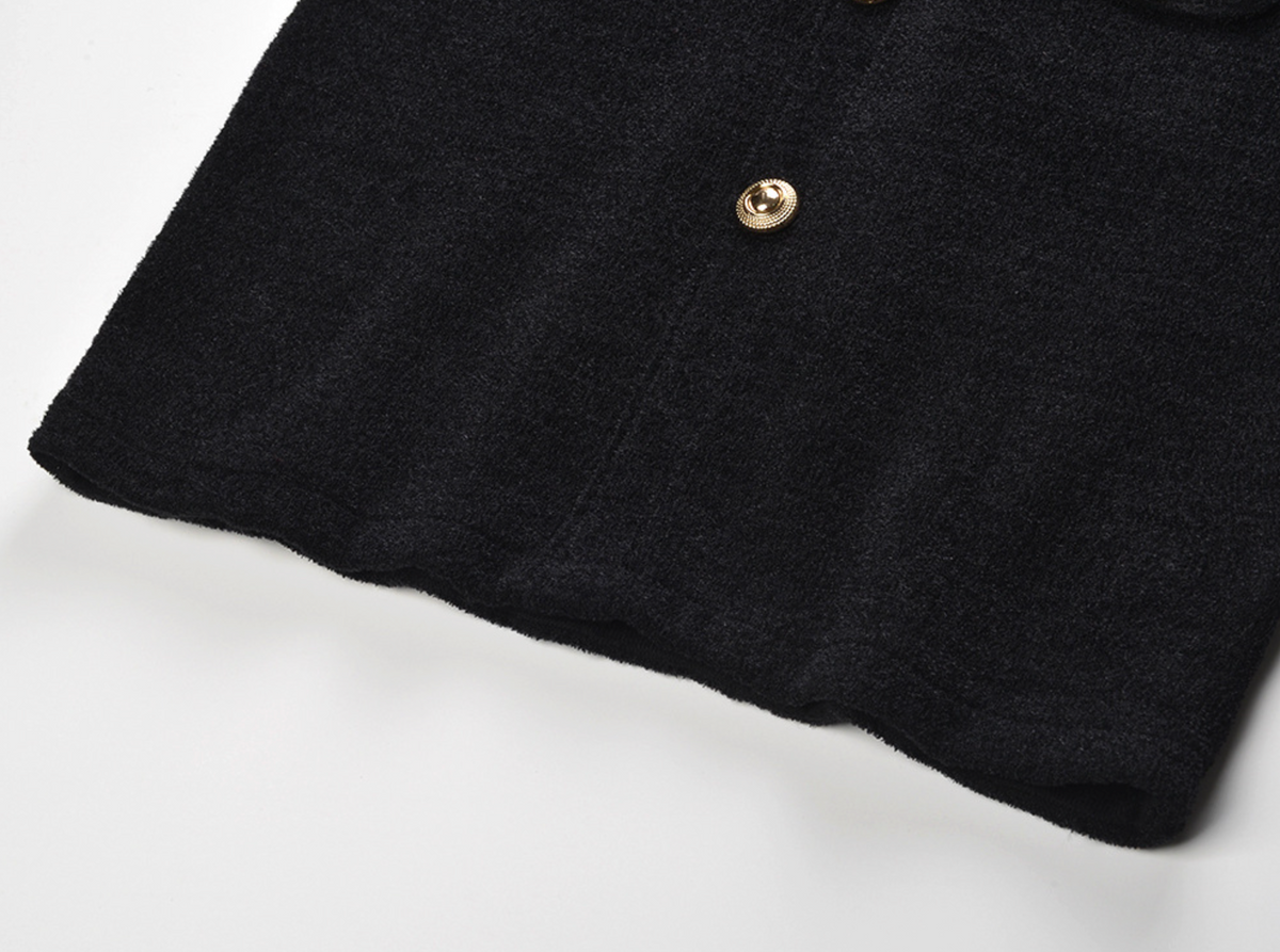 Black Chenille Knit Mini Dress