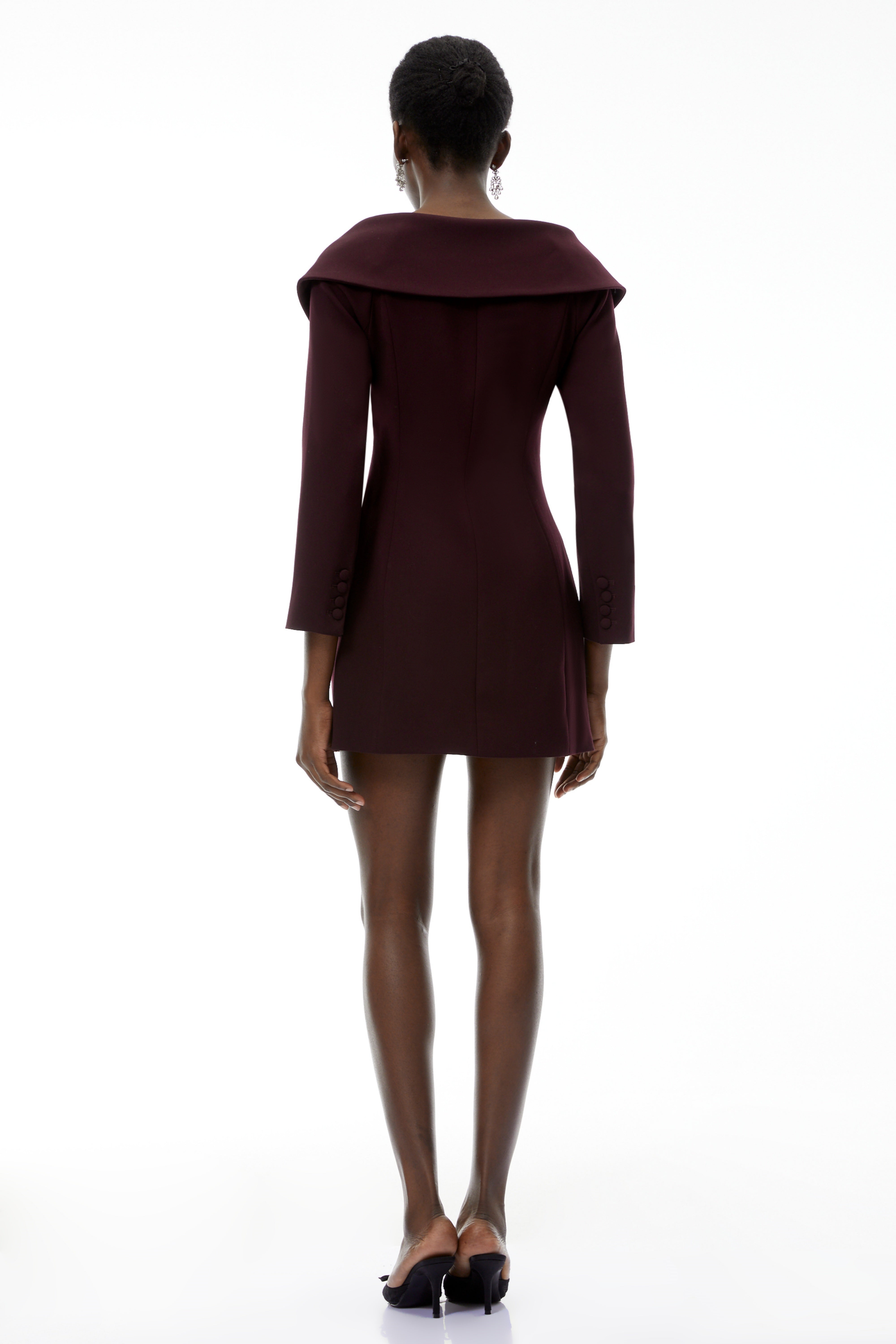 Seraphina Purple Off Shoulder Mini Dress with Lapels