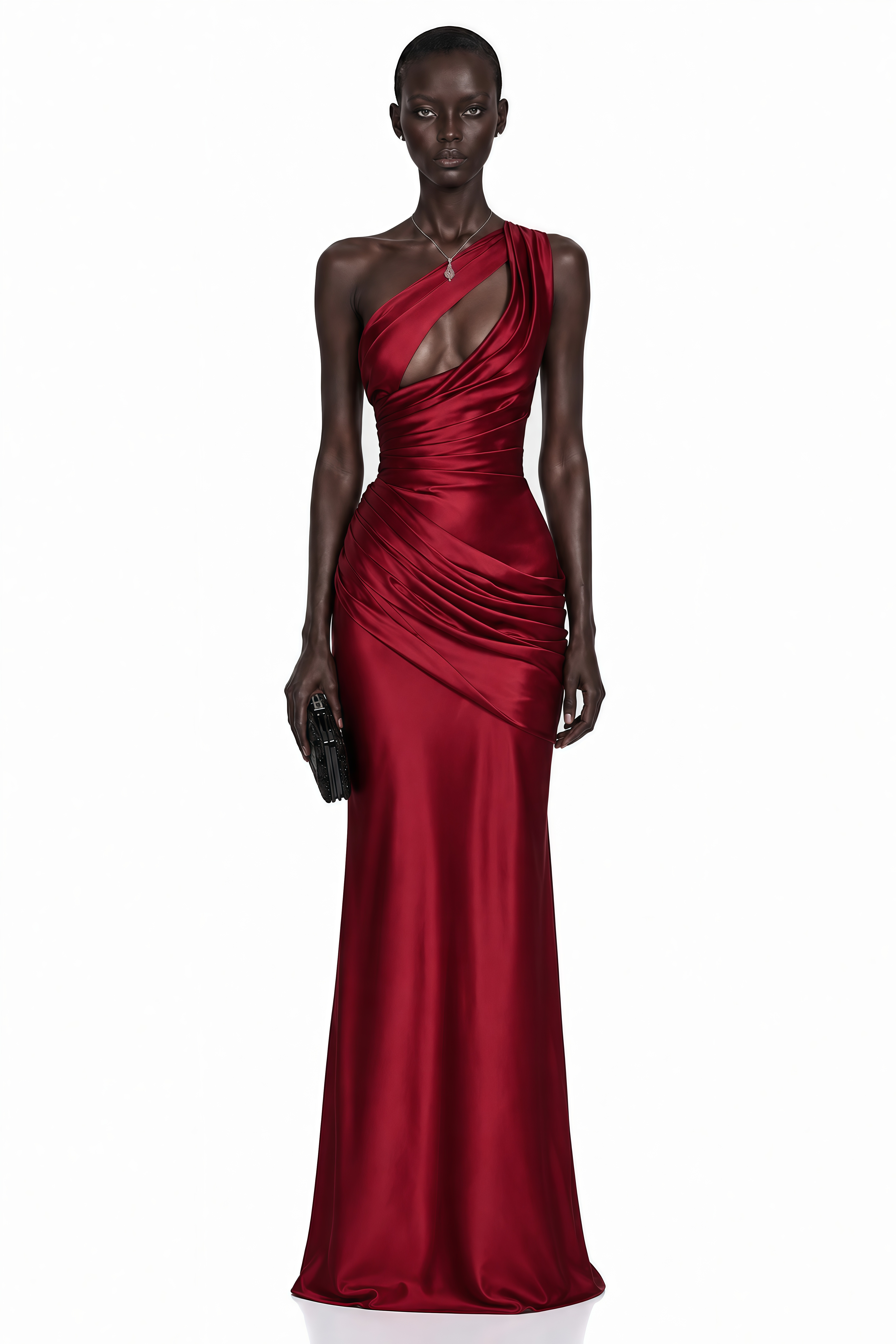 Seraphina Red One Shoulder Cut-Out Maxi Dress