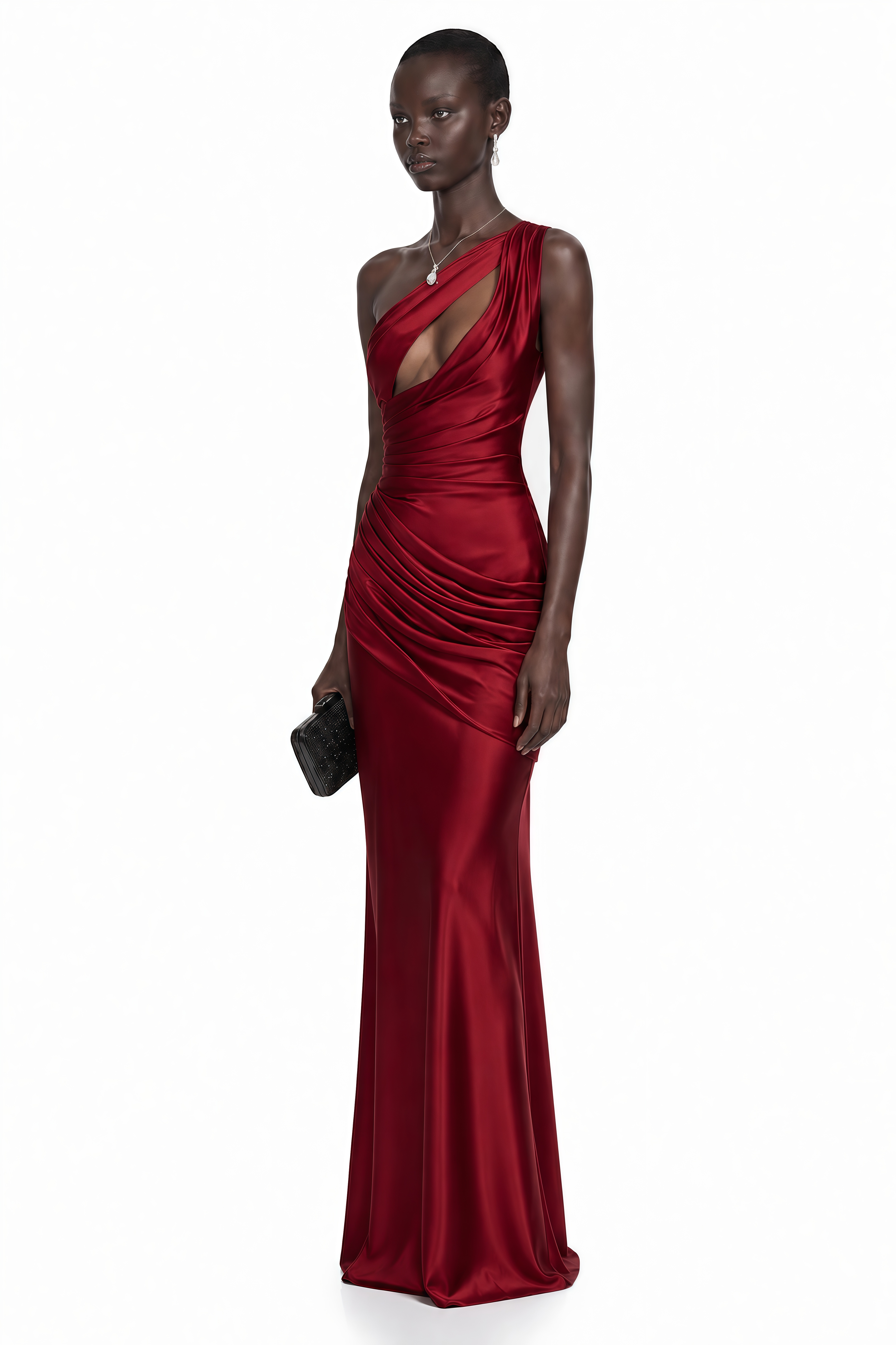 Seraphina Red One Shoulder Cut-Out Maxi Dress
