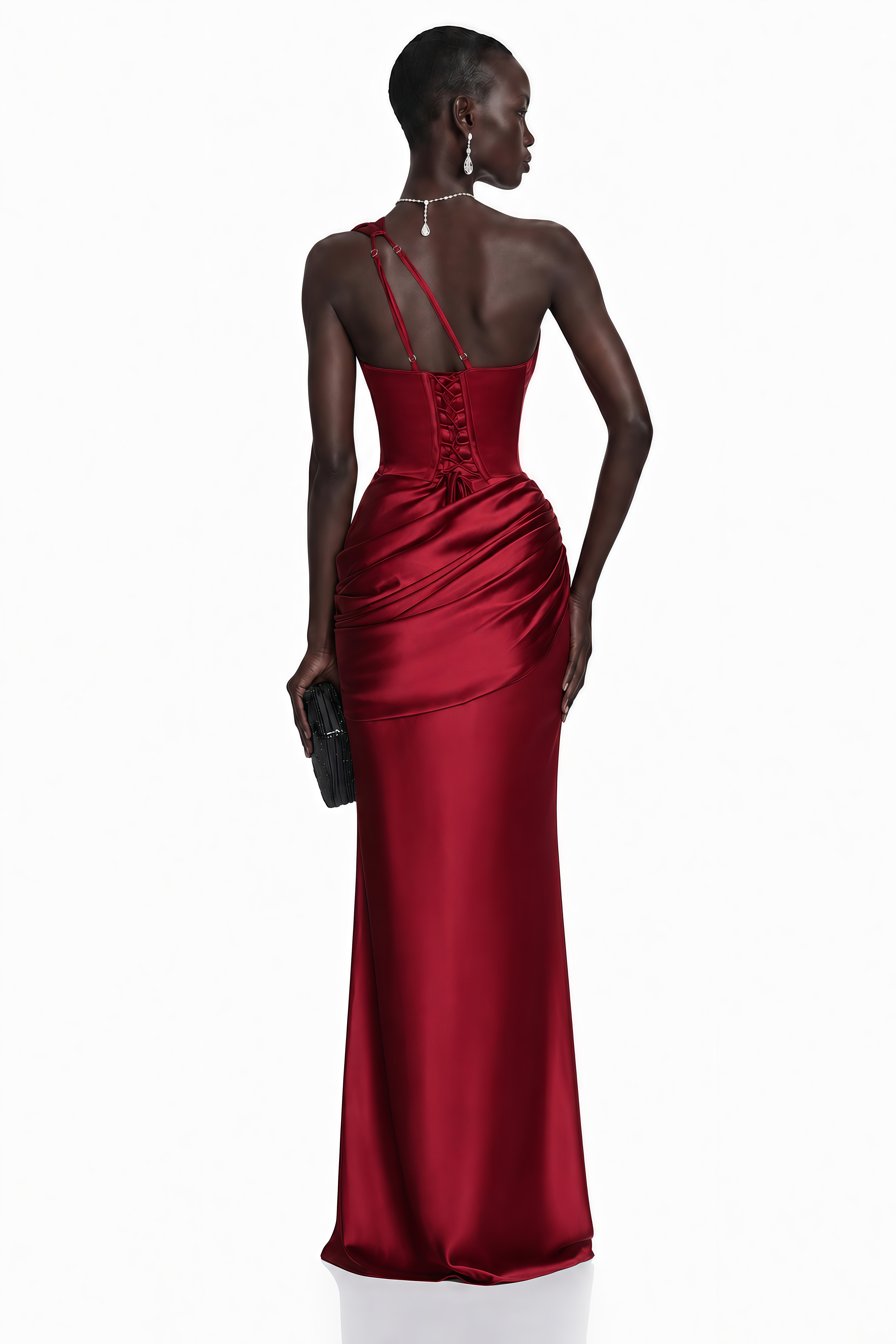 Seraphina Red One Shoulder Cut-Out Maxi Dress