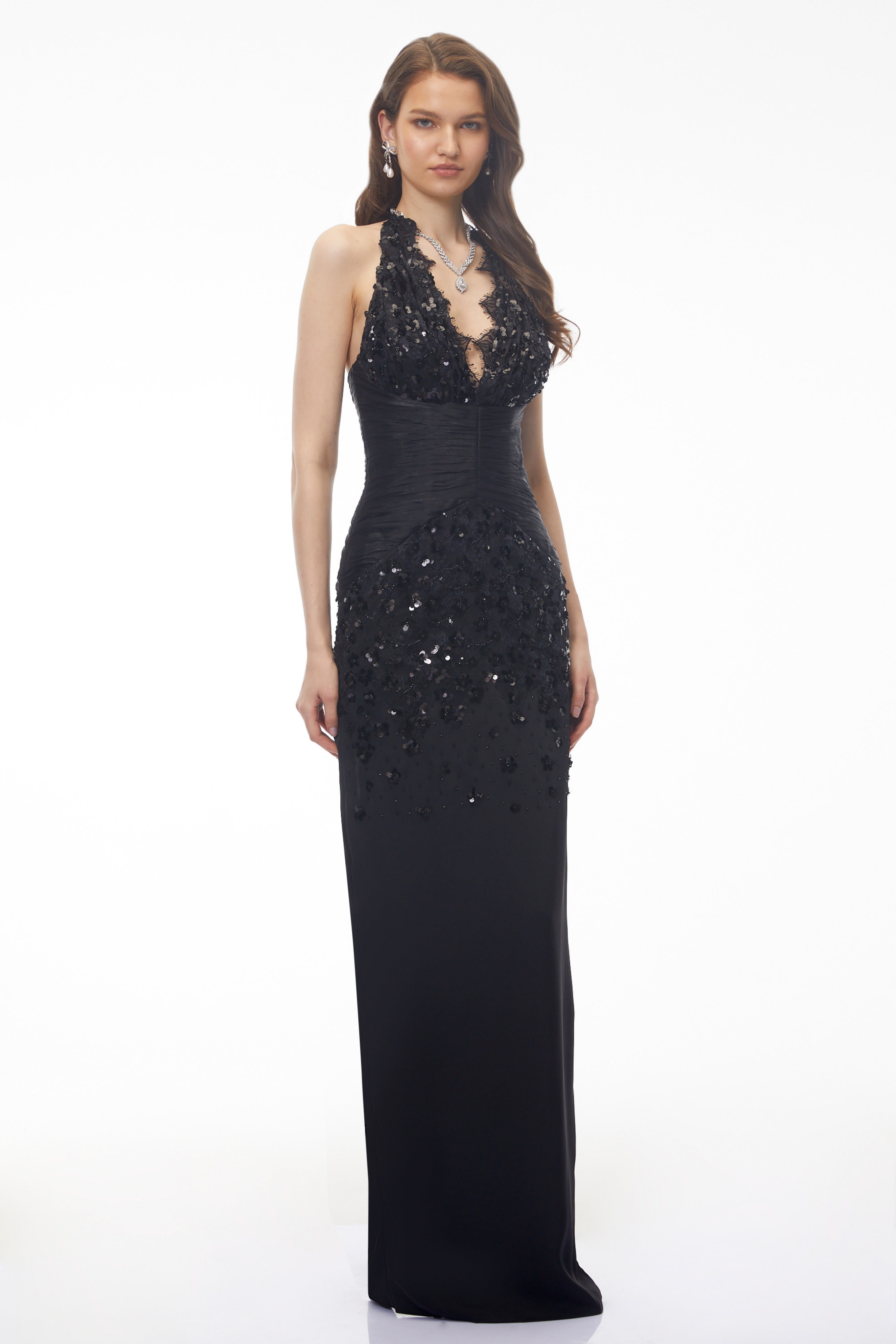 Siphokazi Black Halterneck Embellished Corset Maxi Gown