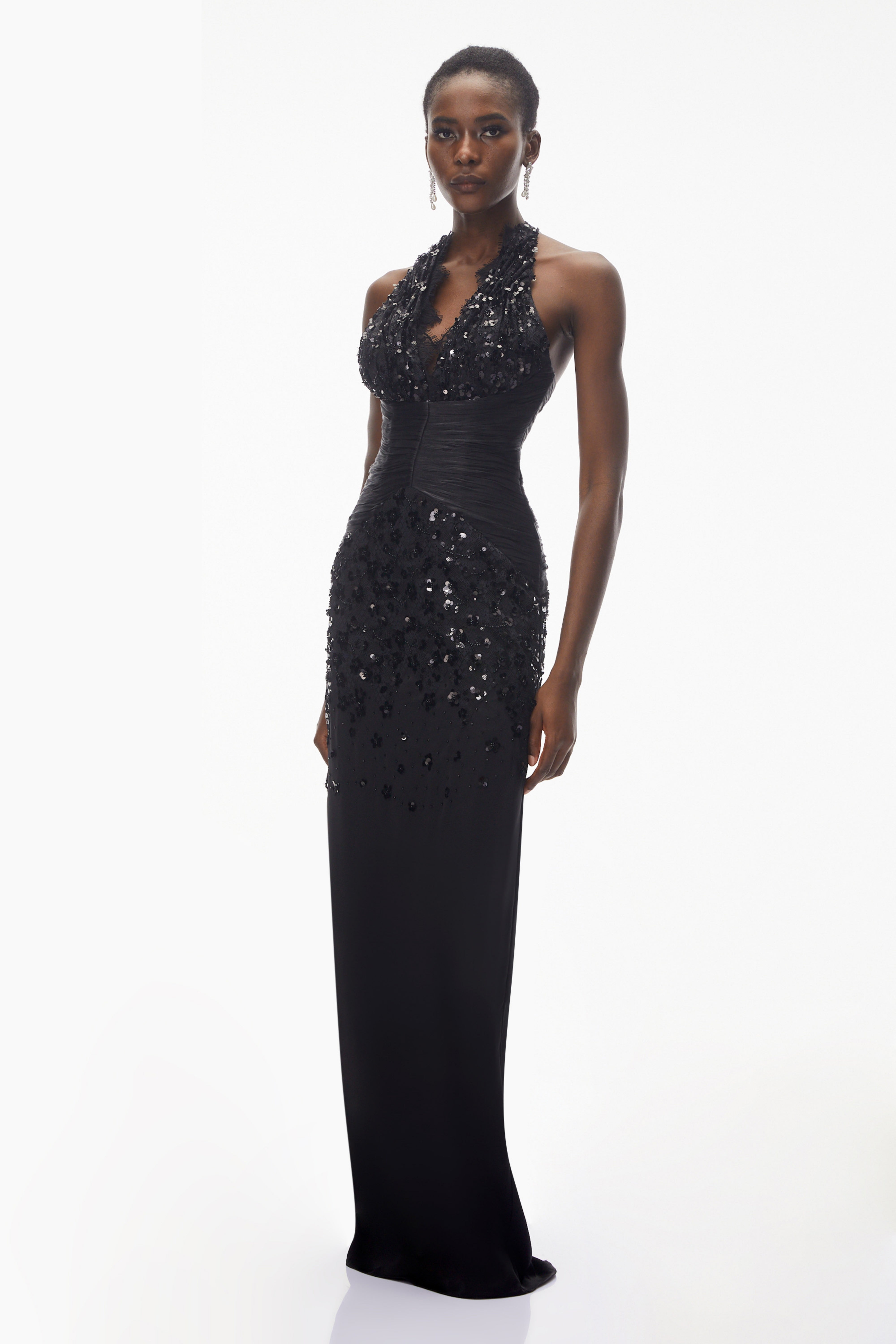 Siphokazi Black Halterneck Embellished Corset Maxi Gown