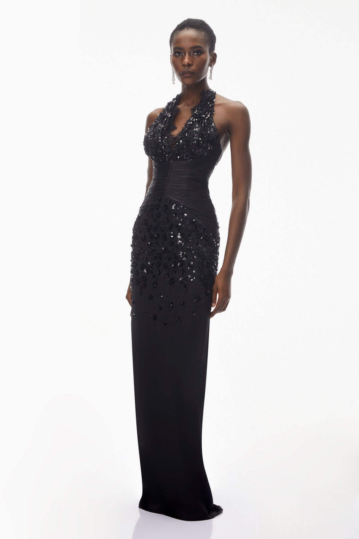 Siphokazi Black Halterneck Embellished Corset Maxi Gown (Final Sale-US Only)