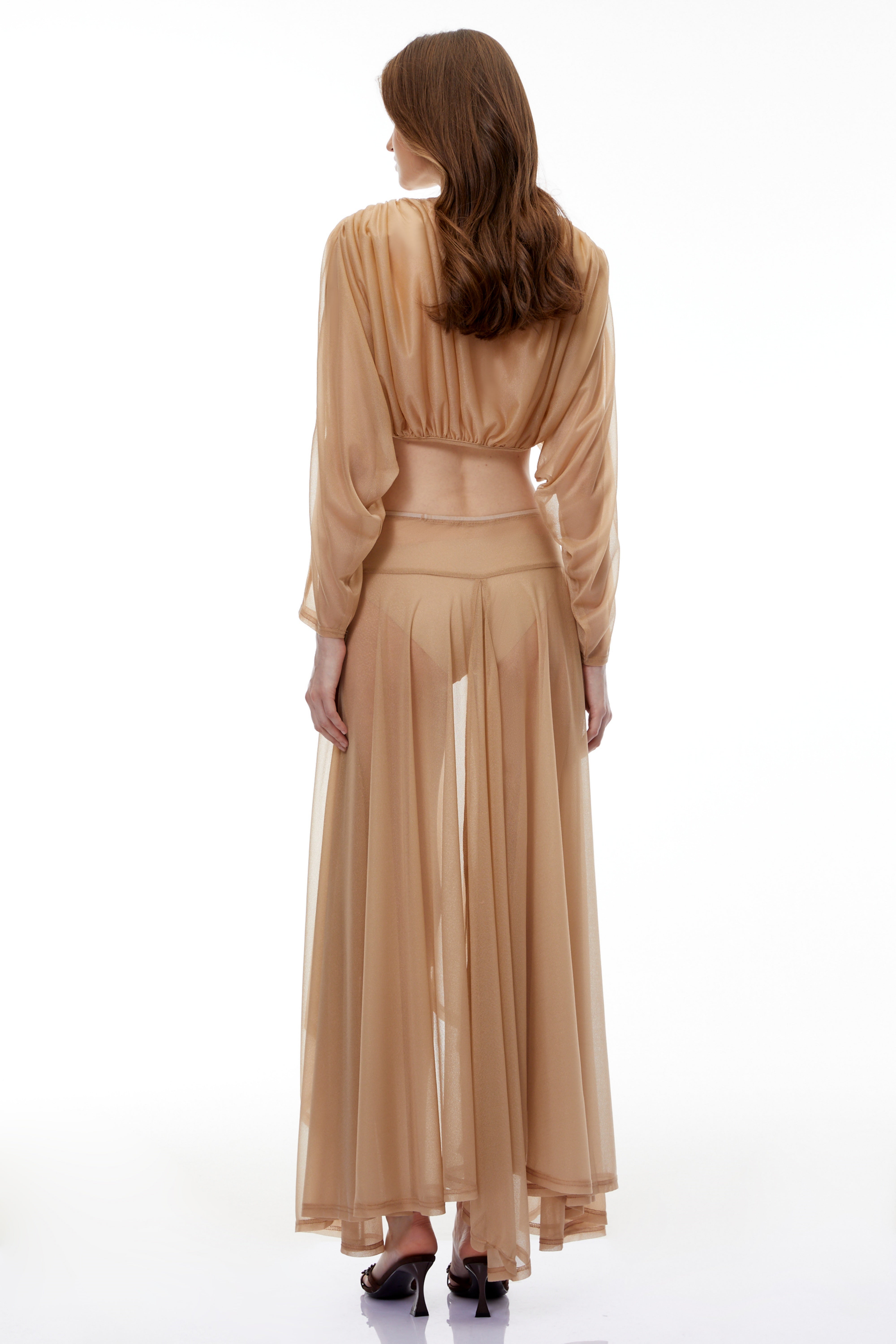 Skylar Neutral Cross Front Top & Skirt Set