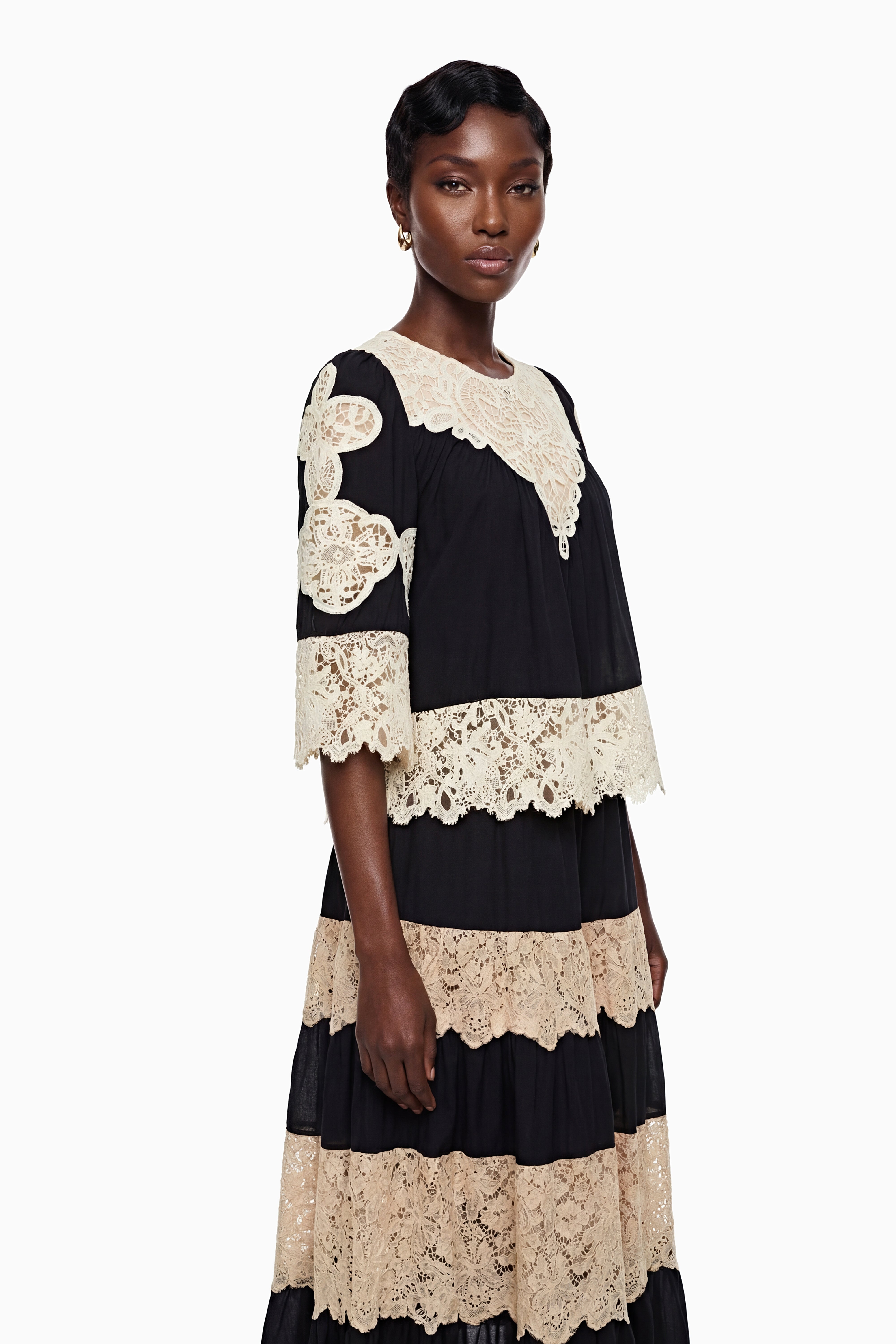 Stella Black Floral Lace Top