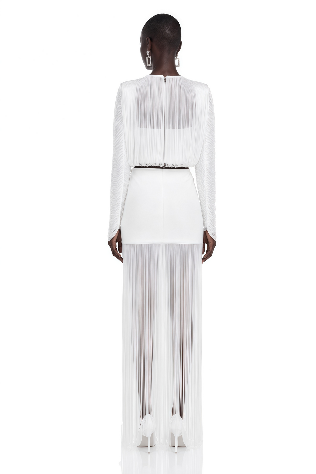 Stella White Fringe Crop Top