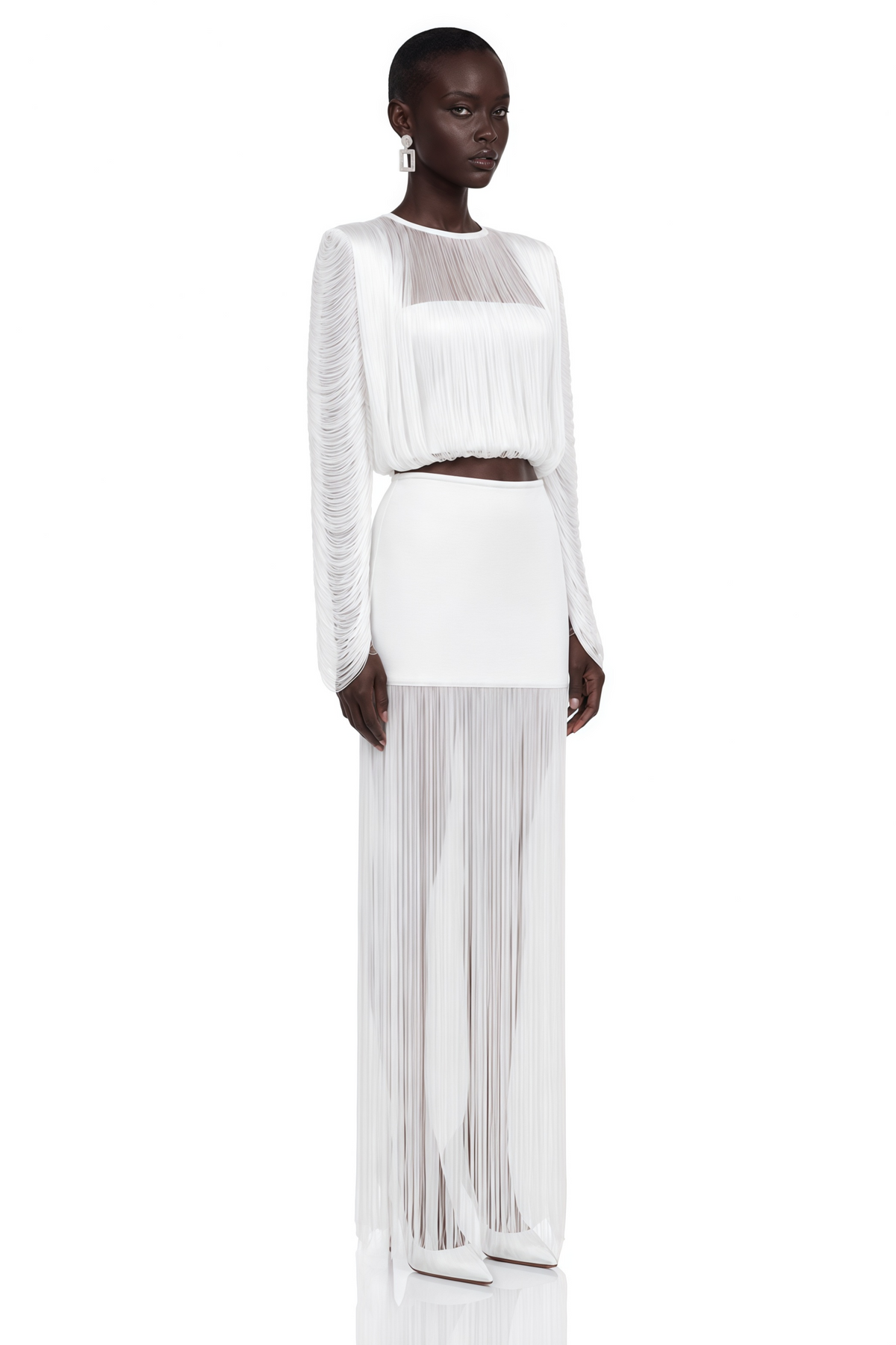 Stella White Fringe Crop Top