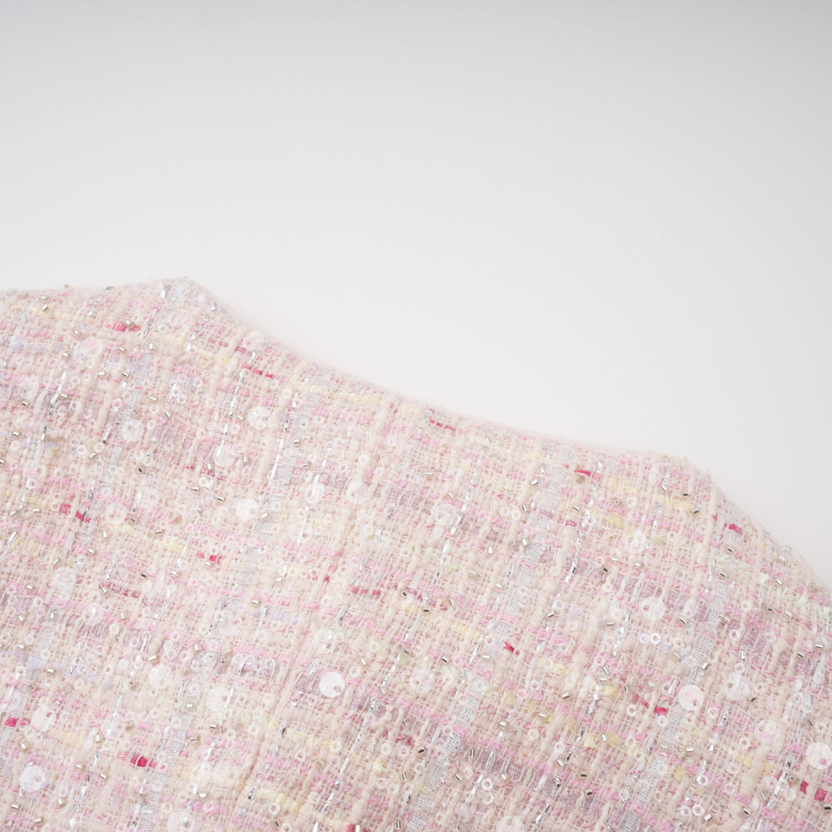 Tahmineh Pink Tweed Pleated Midi Dress