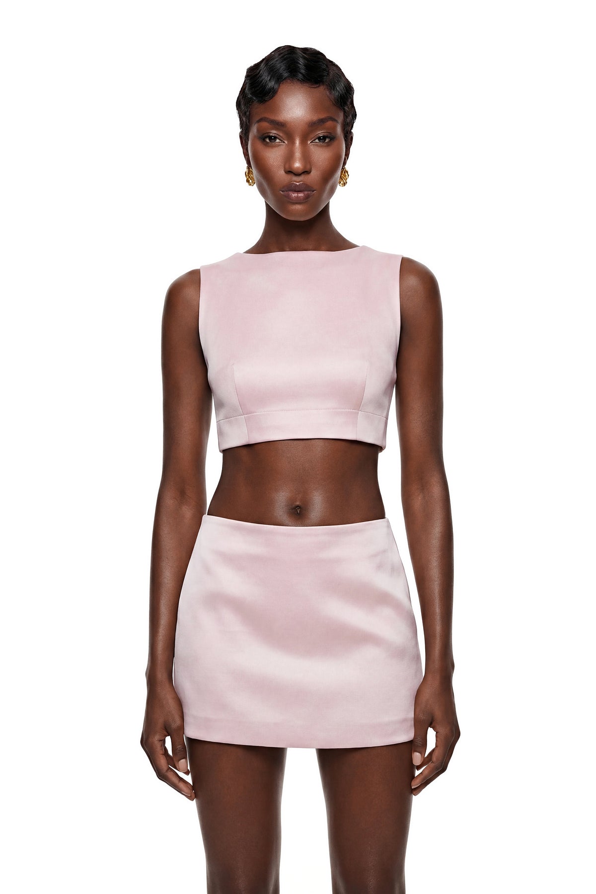 Tatiana Pink Satin Skirt