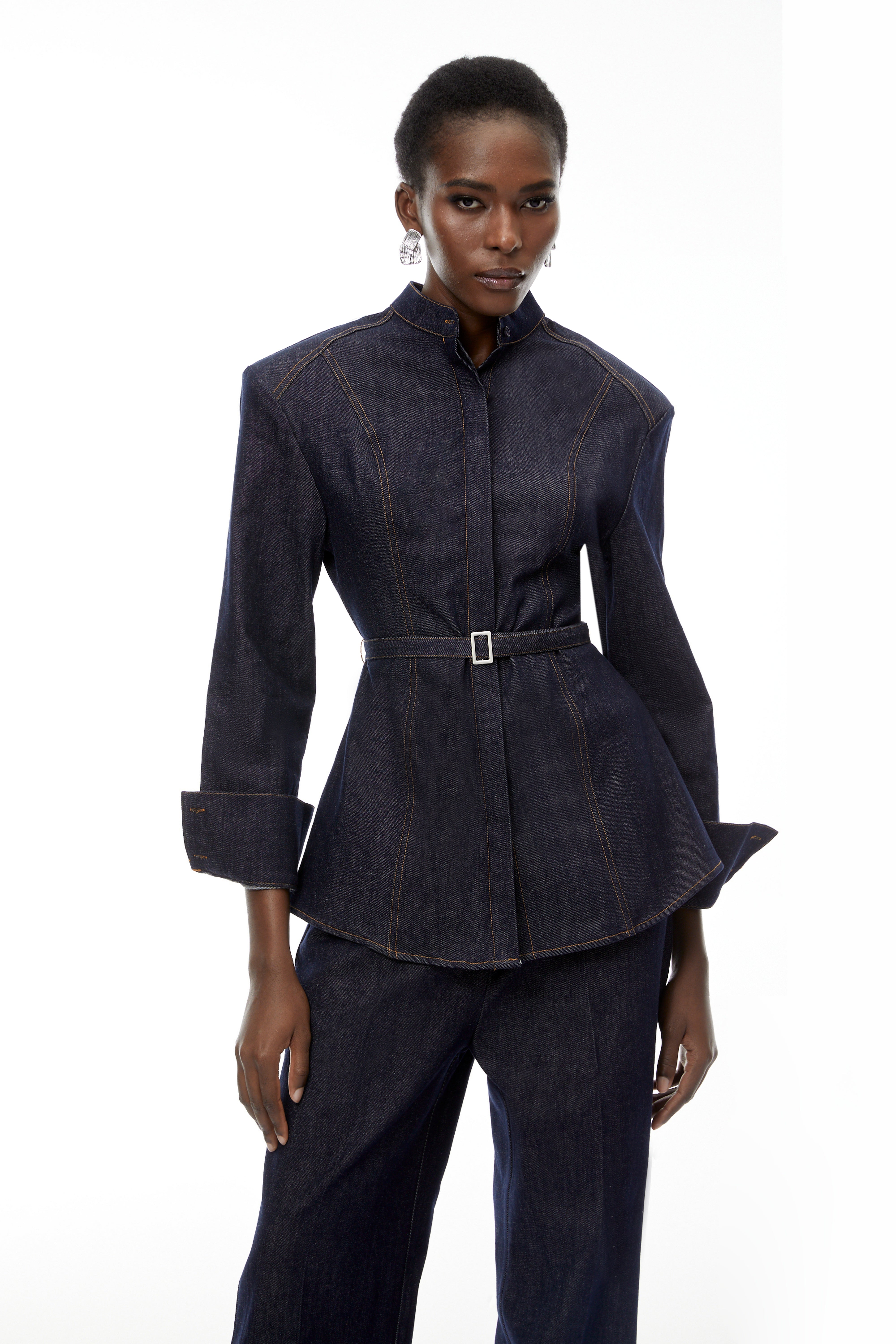 Thaddeus Blue Belted Blazer & Trousers Set (Final Sale-US Only)