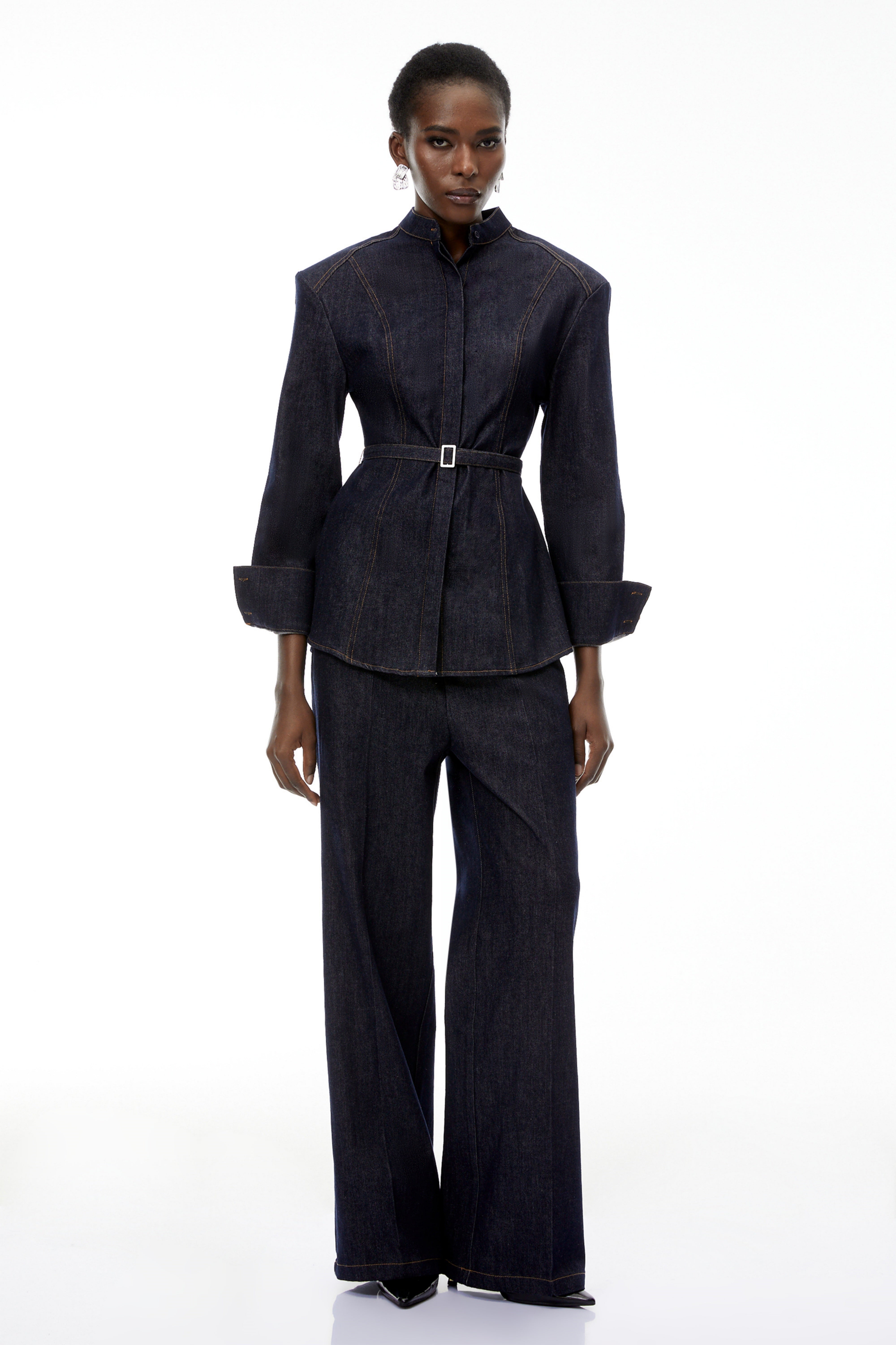 Thaddeus Blue Belted Blazer & Trousers Set