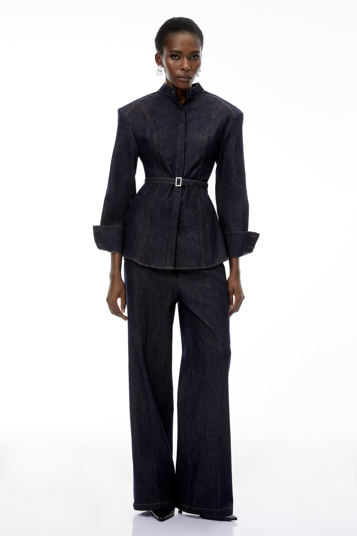 Thaddeus Blue Belted Blazer & Trousers Set