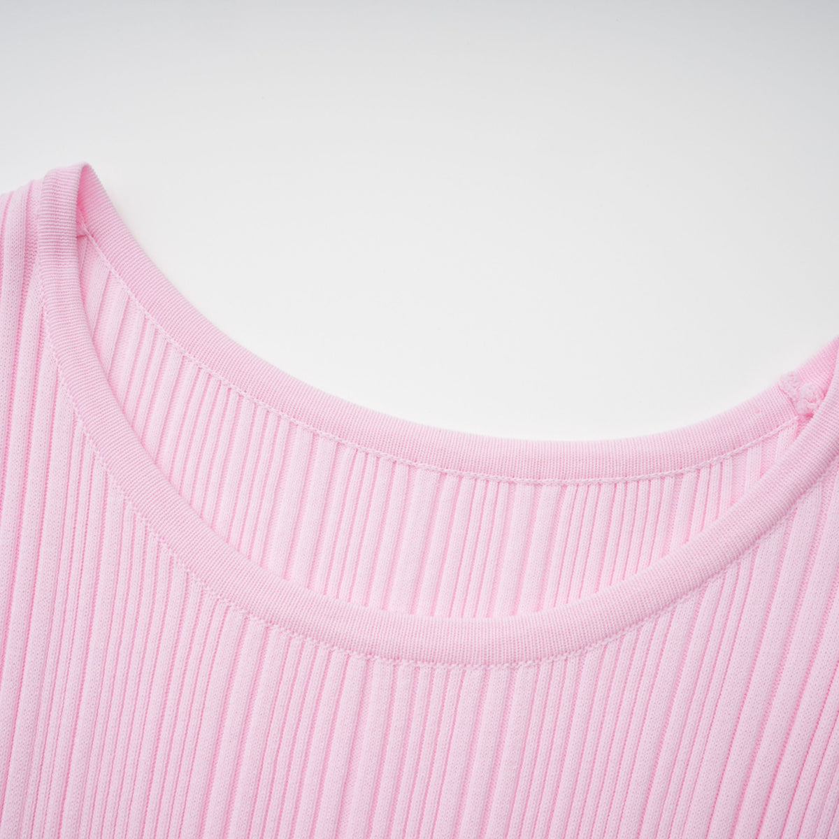 Thalya Pink Lace Trim Knit Midi Dress