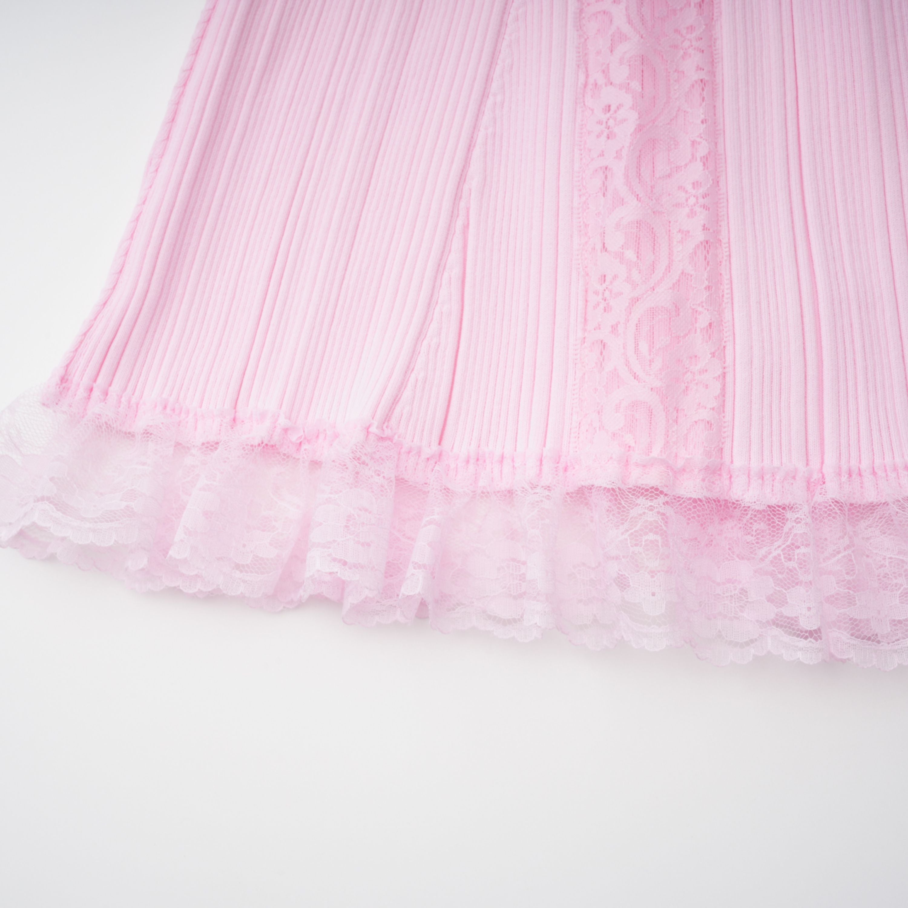 Thalya Pink Lace Trim Knit Midi Dress (Final Sale-US Only)