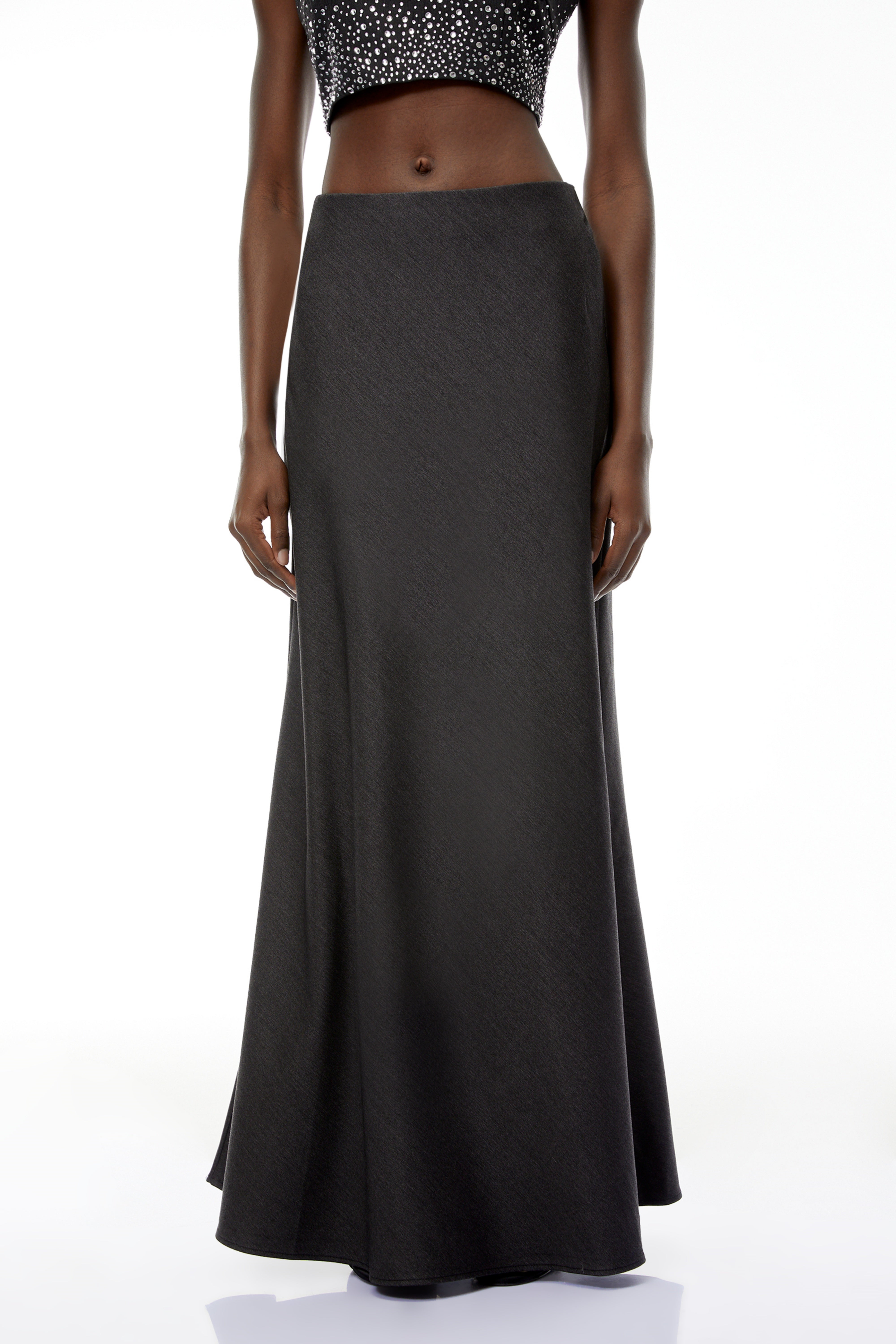 Thorne Grey Flared Maxi Skirt