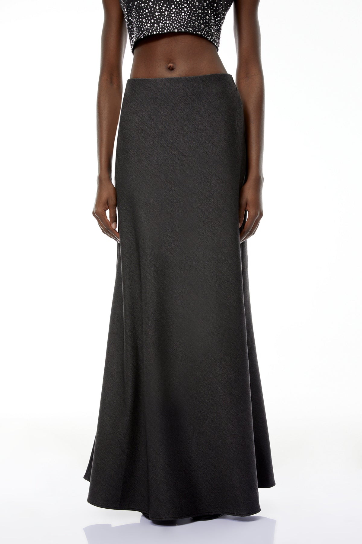 Thorne Grey Flared Maxi Skirt
