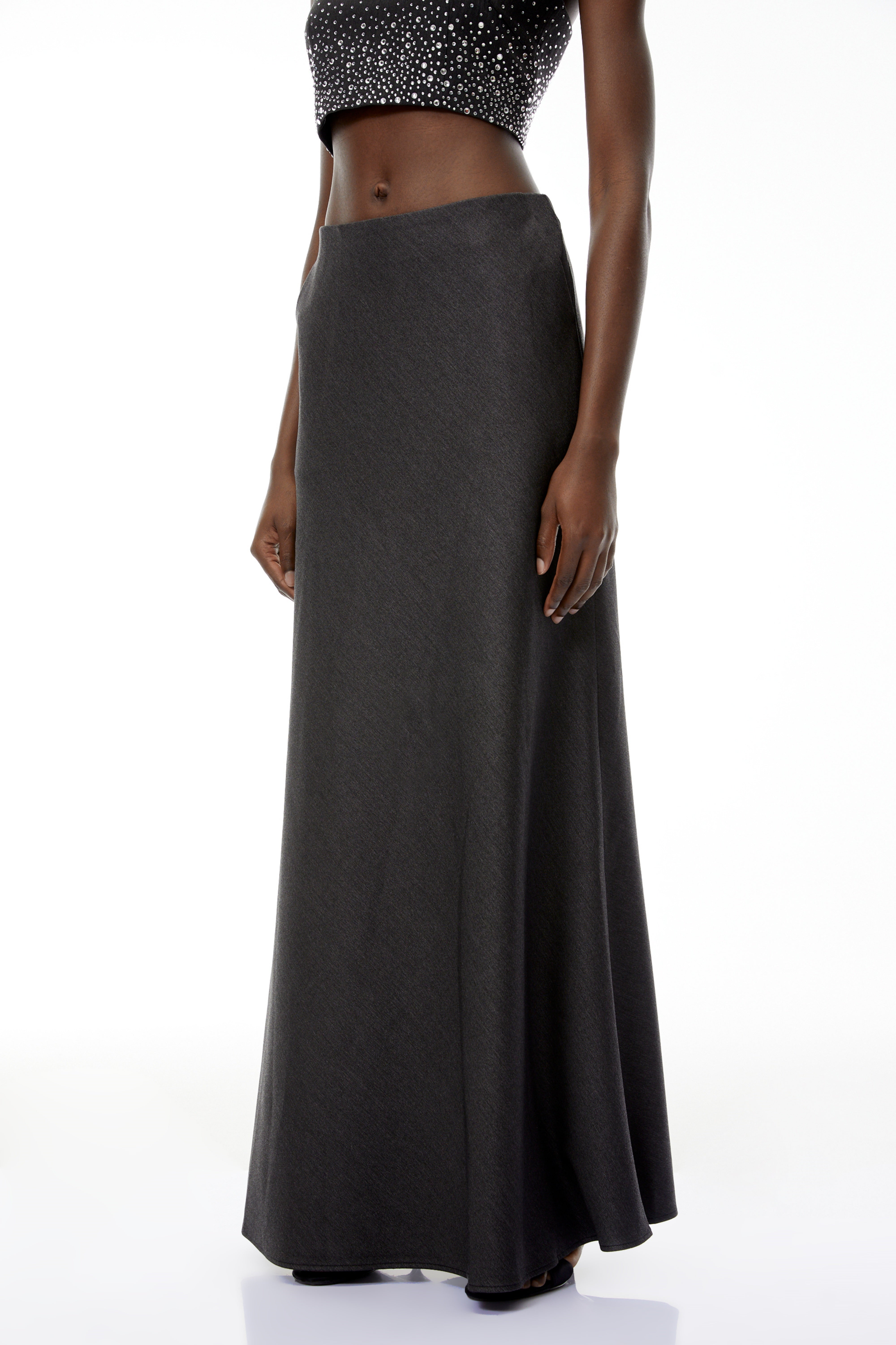 Thorne Grey Flared Maxi Skirt