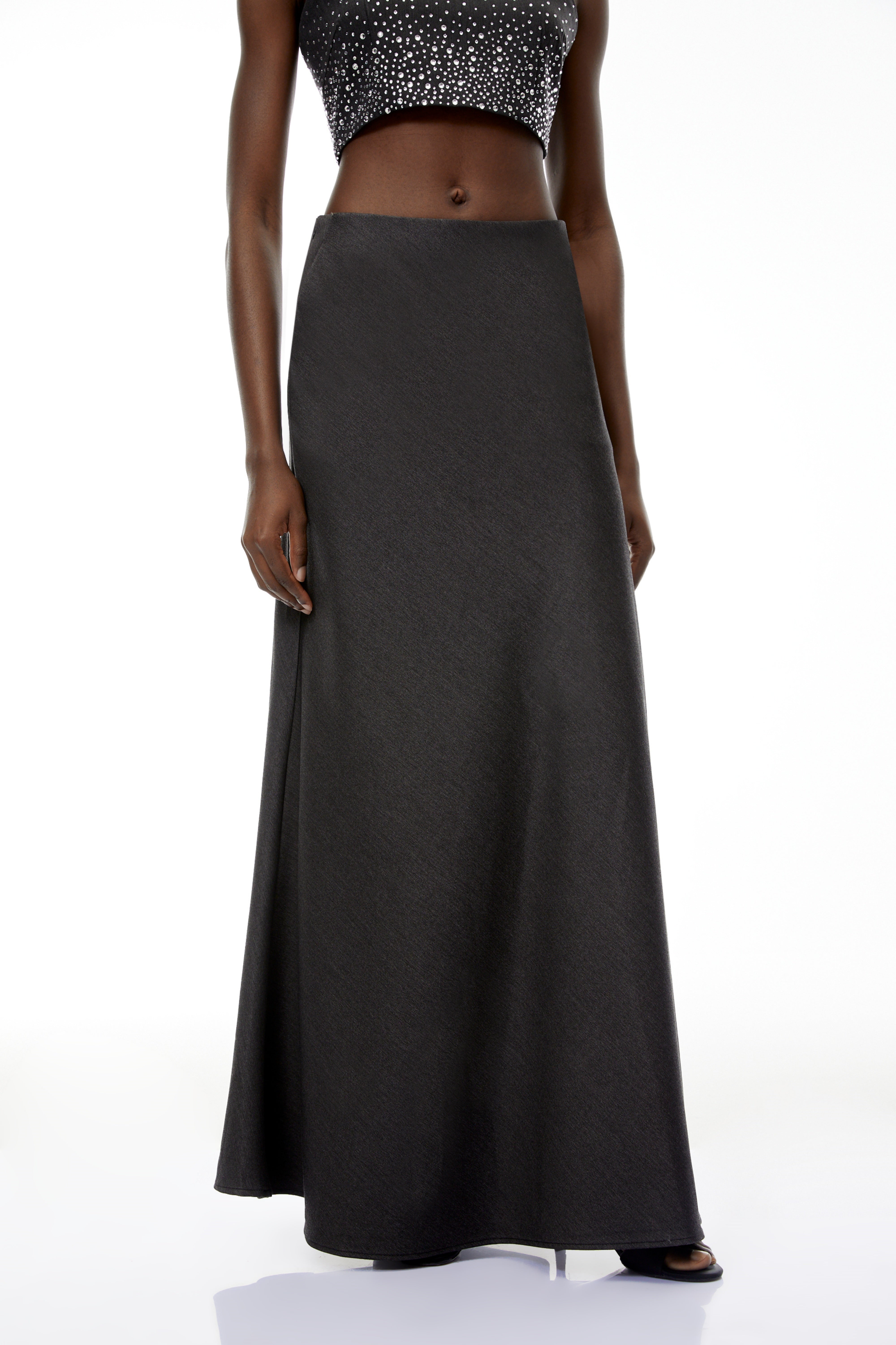 Thorne Grey Flared Maxi Skirt