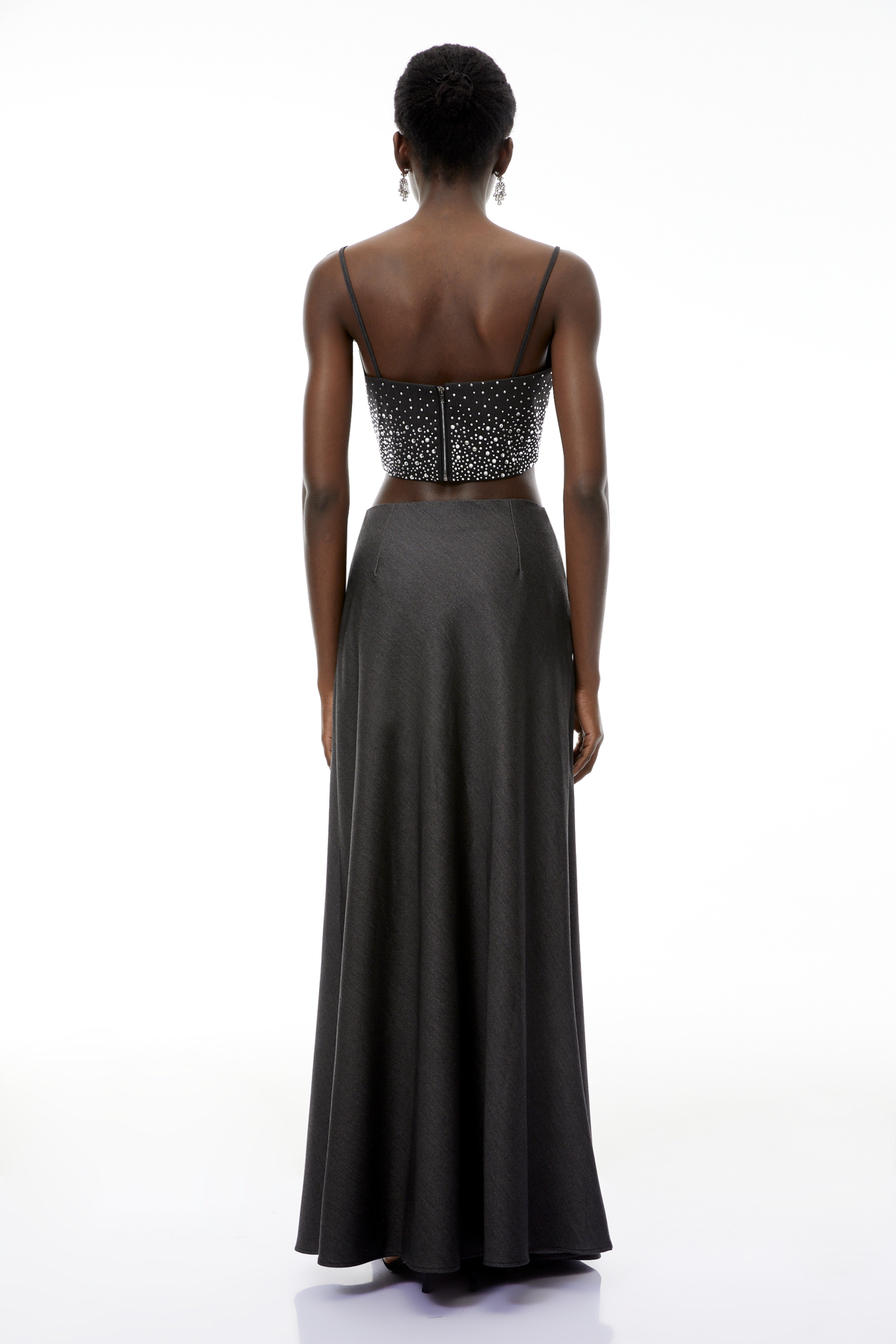 Thorne Grey Flared Maxi Skirt