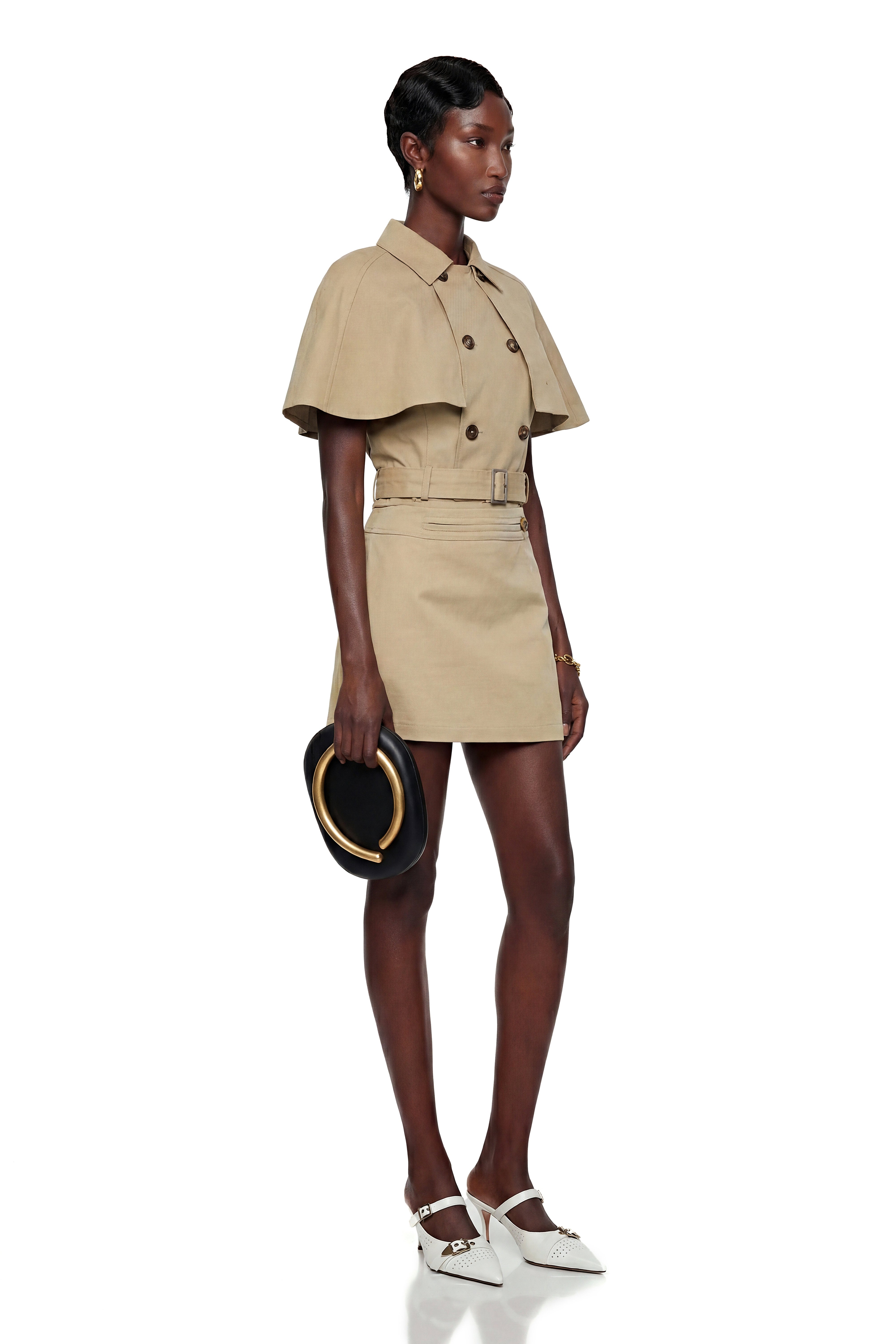 Tova Khaki Cape Crop Top