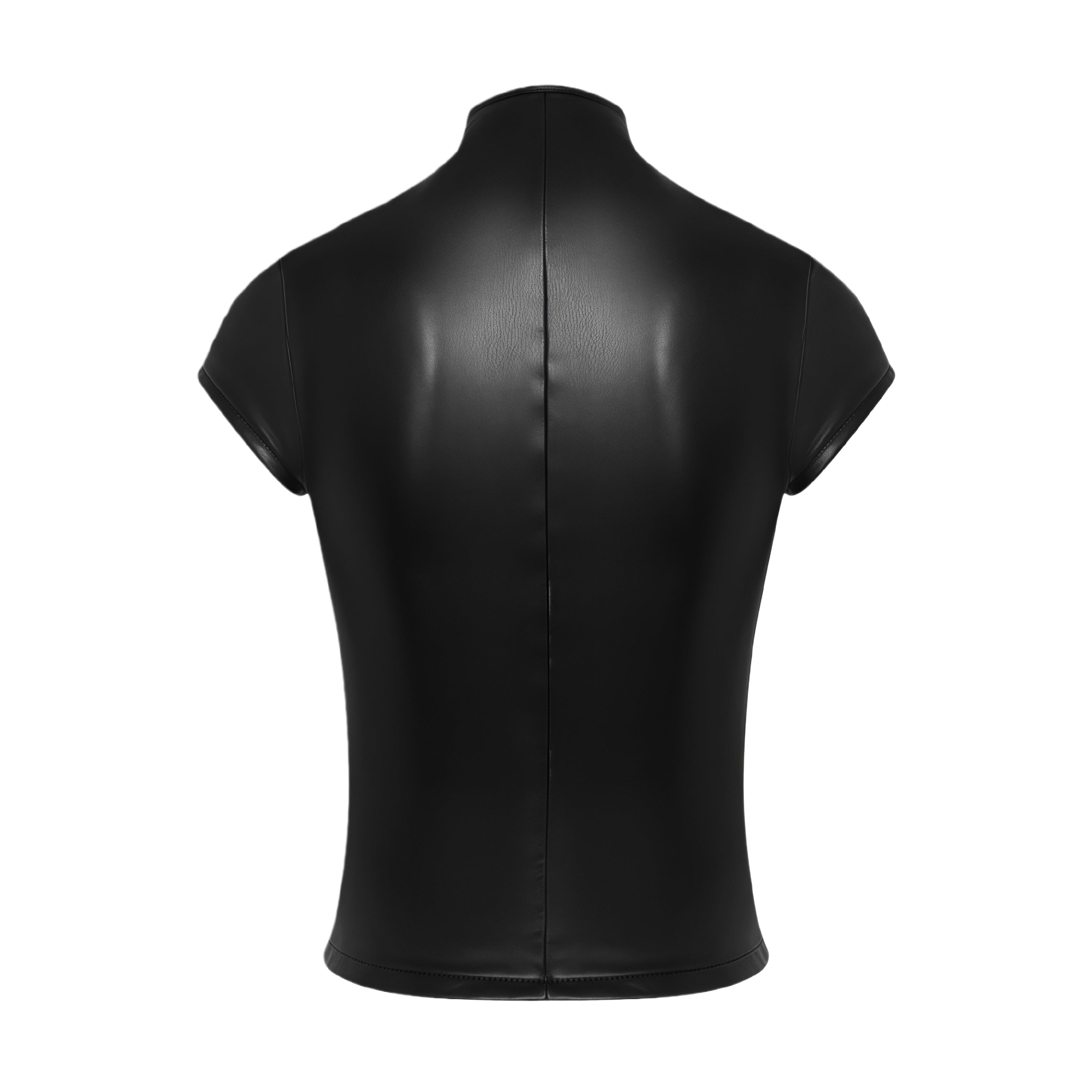 Trine Black Cut Out Leather Top (Final Sale)