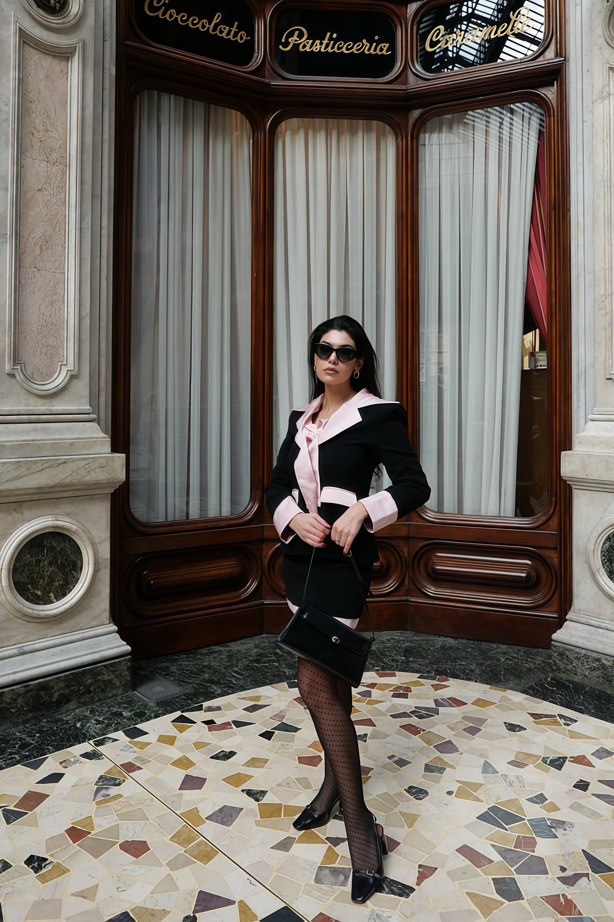 uaine black two-piece jacket and skirt set (final sale-us only)