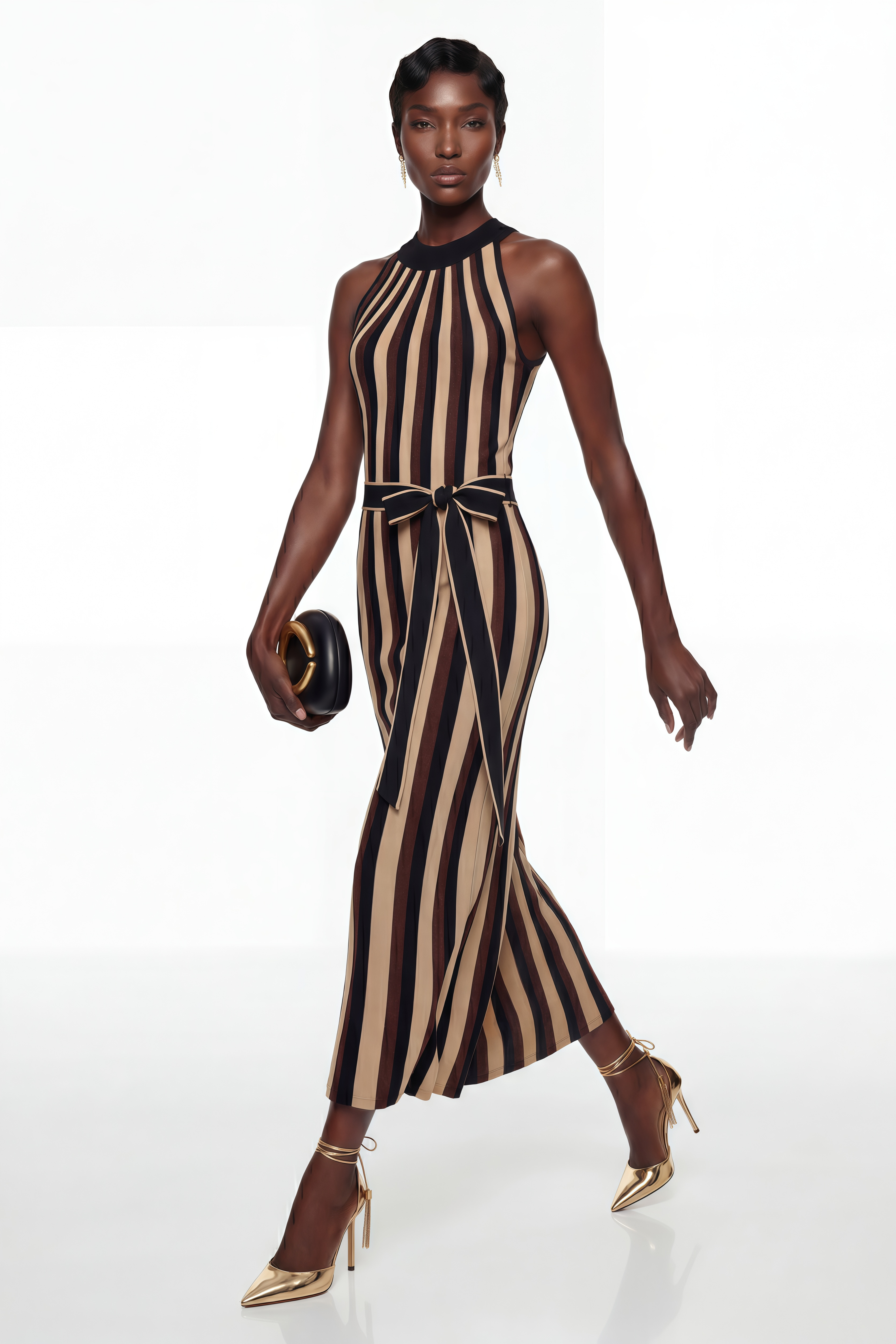 Wendy Brown Color Block Maxi Dress