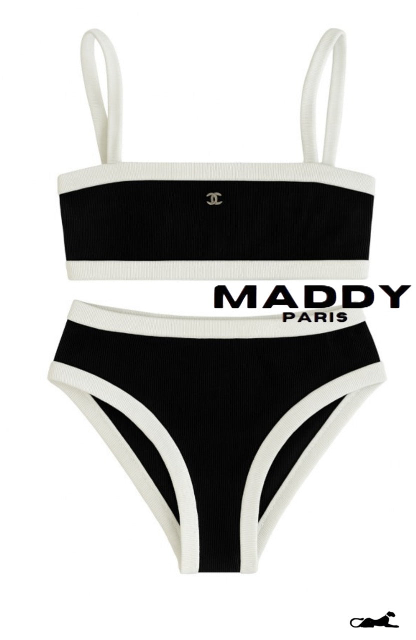 CHANTELLE RIBBED STRETCH BIKINI SET – BLACK