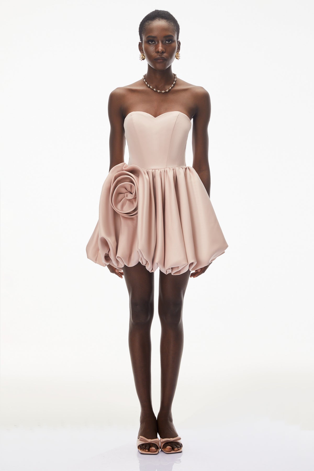 Willow Pink Off Shoulder Mini Dress with 3D Petals