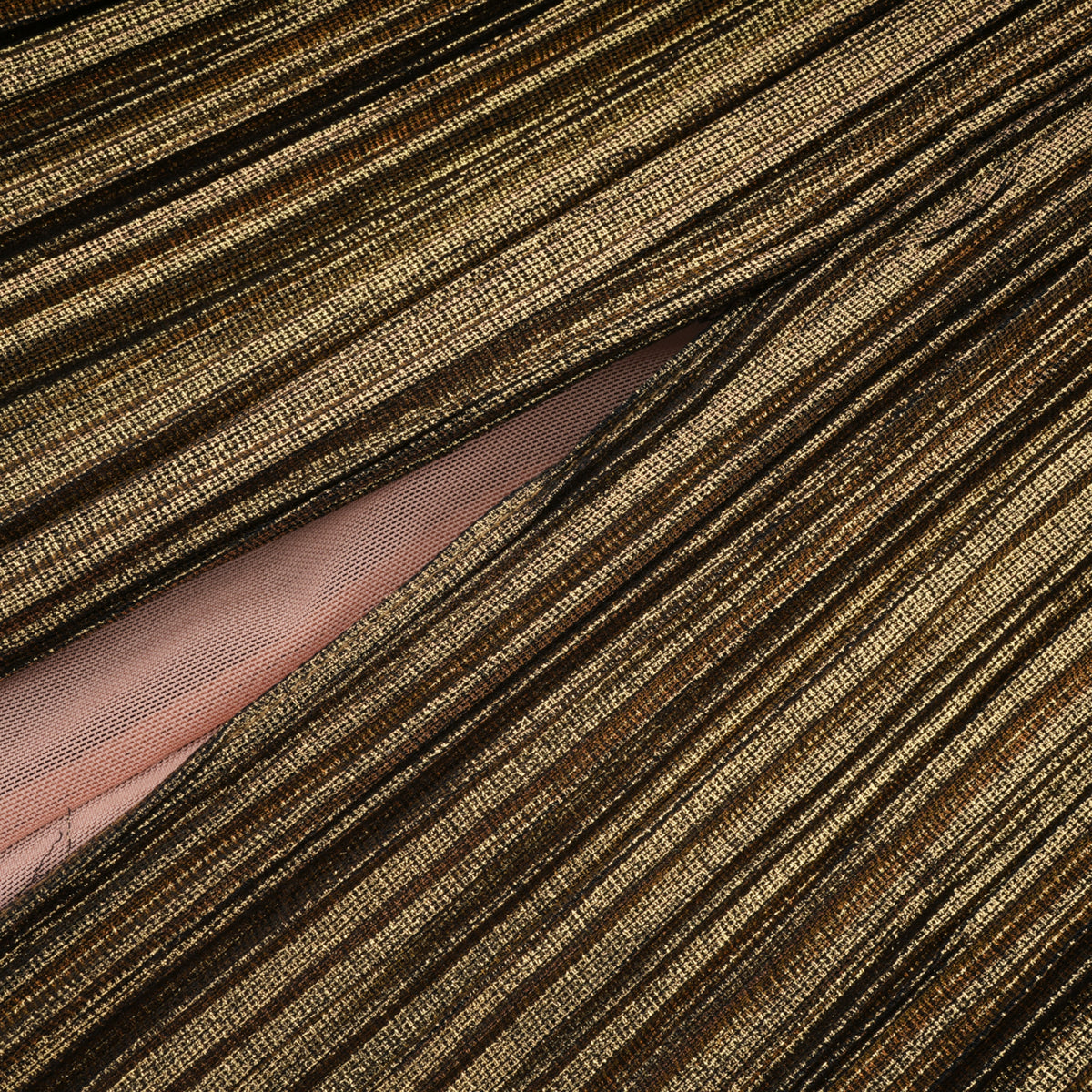 xrystyna gold metallic ruched maxi dress