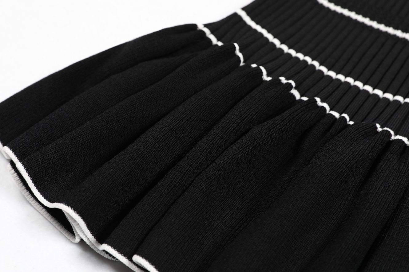 SANDRO ELINE KNIT MIDI DRESS - BLACK
