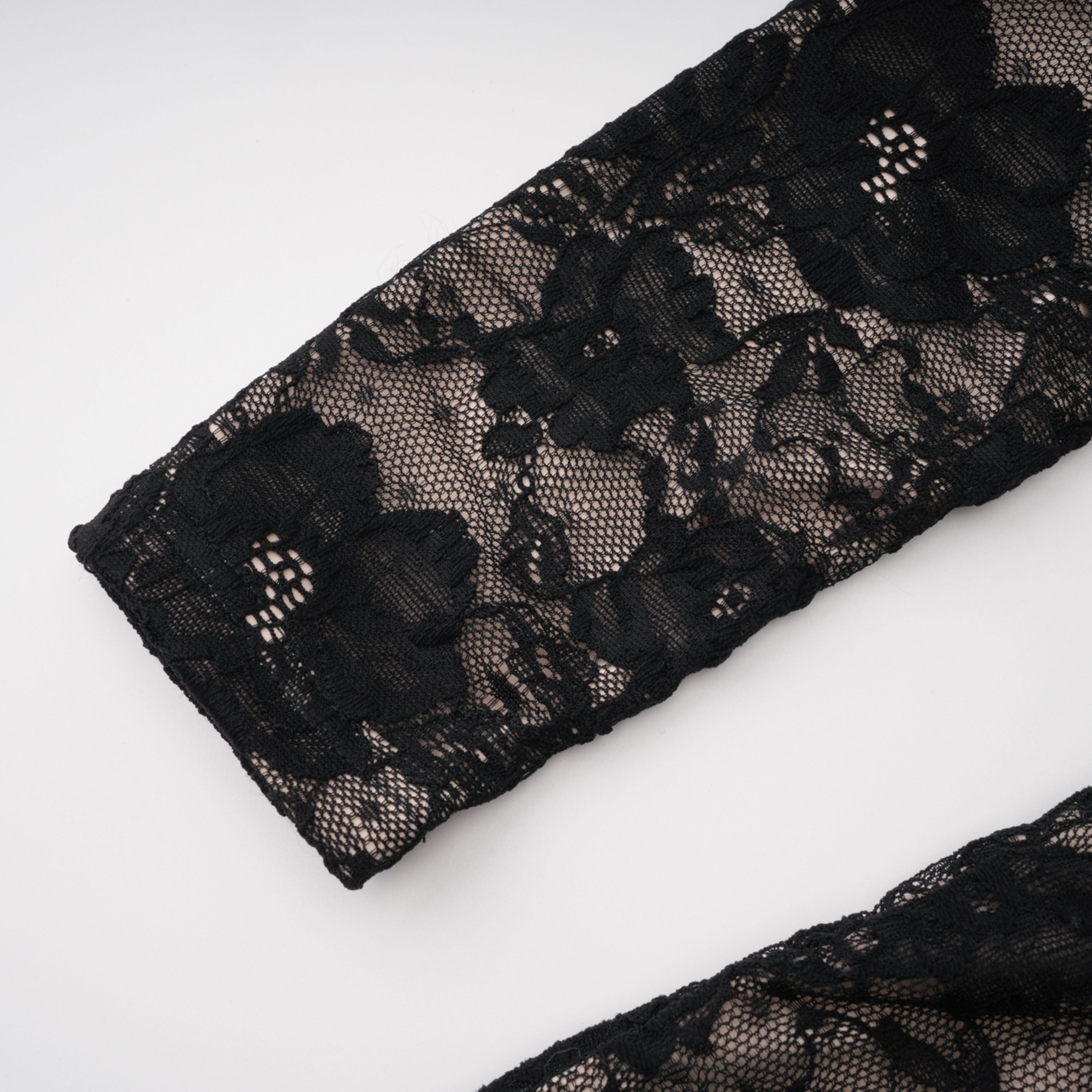 Zhadana Black Semi-Sheer Lace Panel Jumpsuit