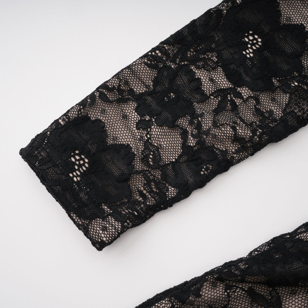 Zhadana Black Semi-Sheer Lace Panel Jumpsuit