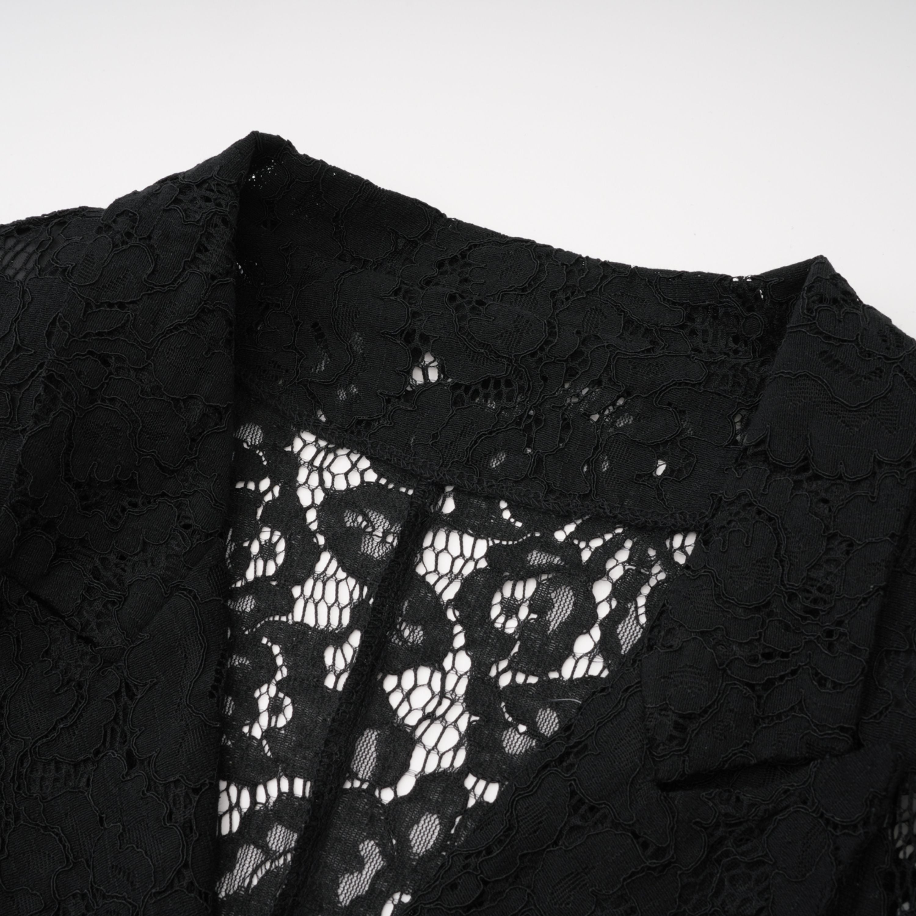 Zoé Black Sheer Lace Blazer & Trousers Matching Set