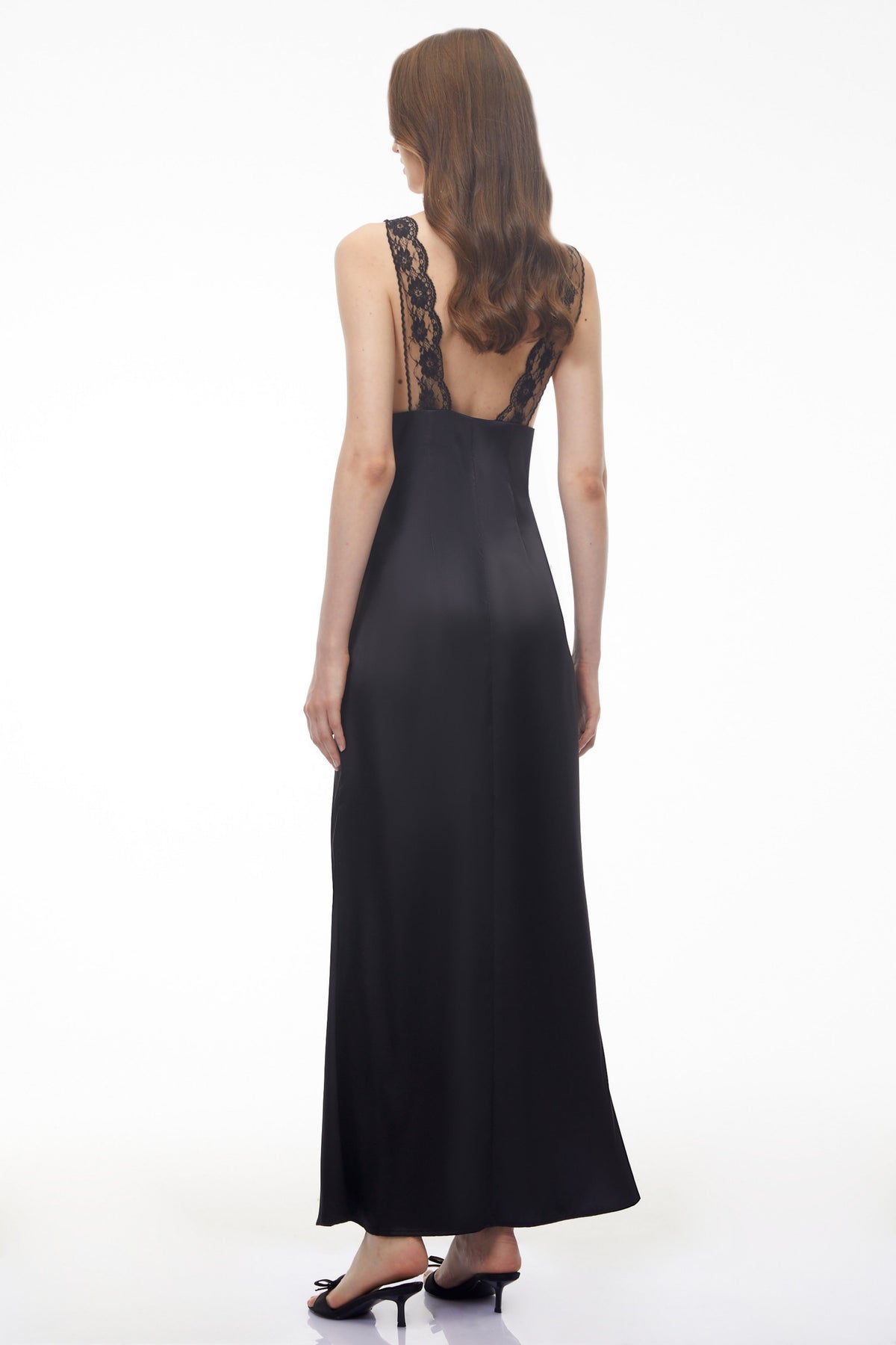 Zorya Black Cut-Out Floral Lace Maxi Dress