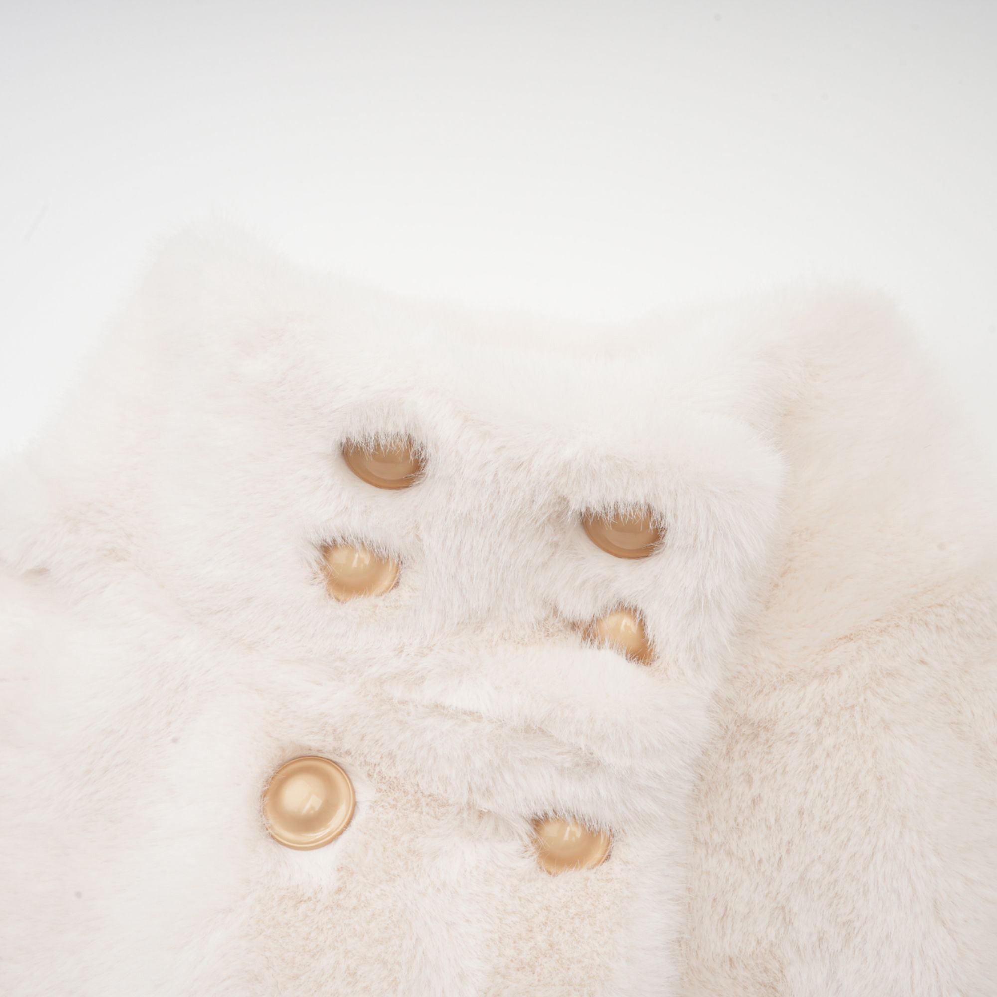 Chantal white faux-fur double-breasted jacket (Final Sale)