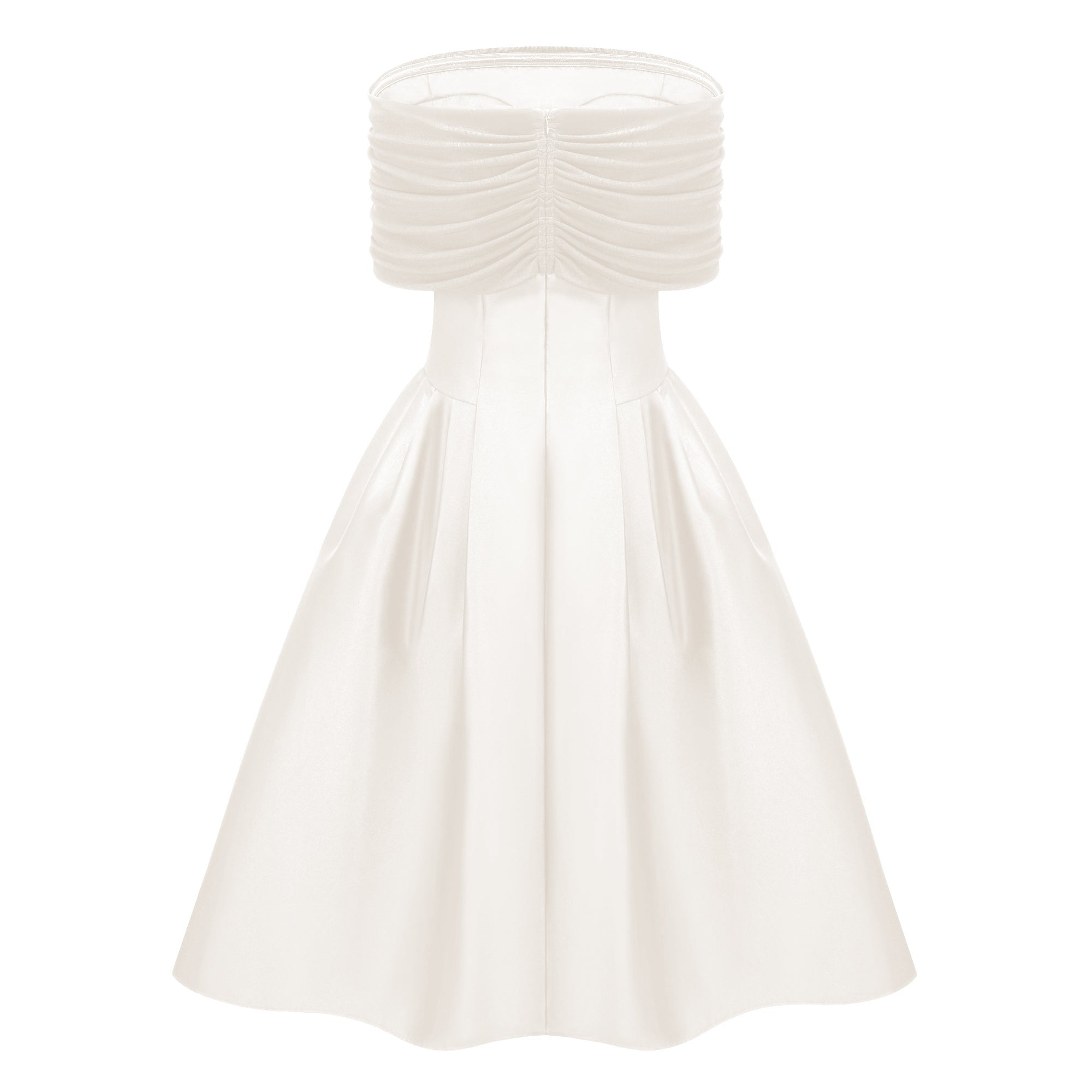 Ainara White Off Shoulder Polished Midi Dress (Final Sale-US Only)
