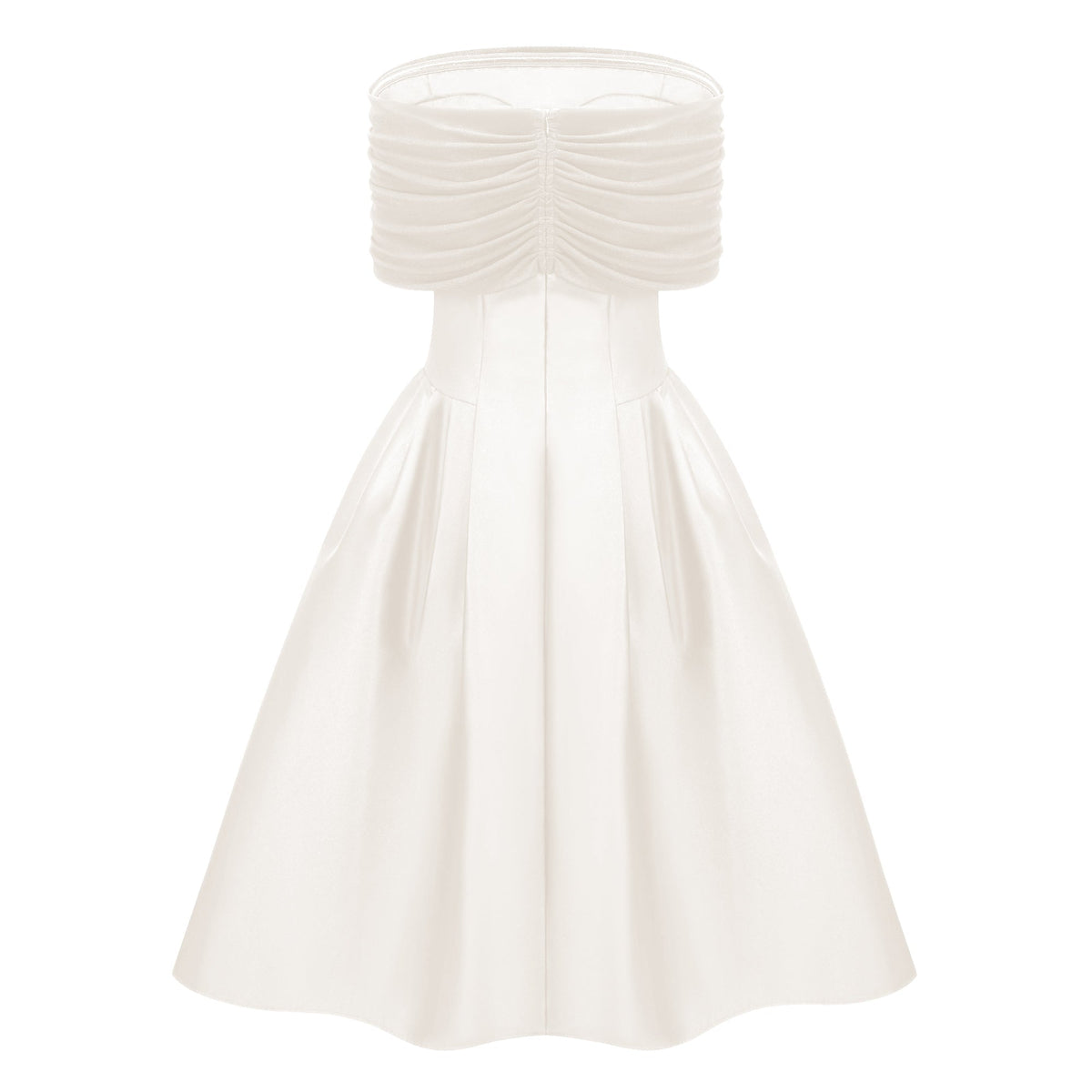 Ainara White Off Shoulder Polished Midi Dress
